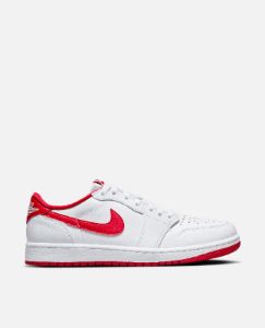 Air Jordan 1 Retro Low OG (White/University Red-White) sold by Patta