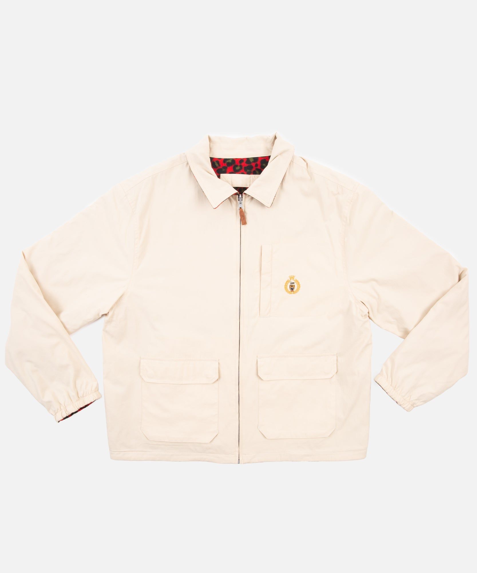 Patta Heritage Reversible Jacket (Oyster Grey/Red Leopard) sold by Patta