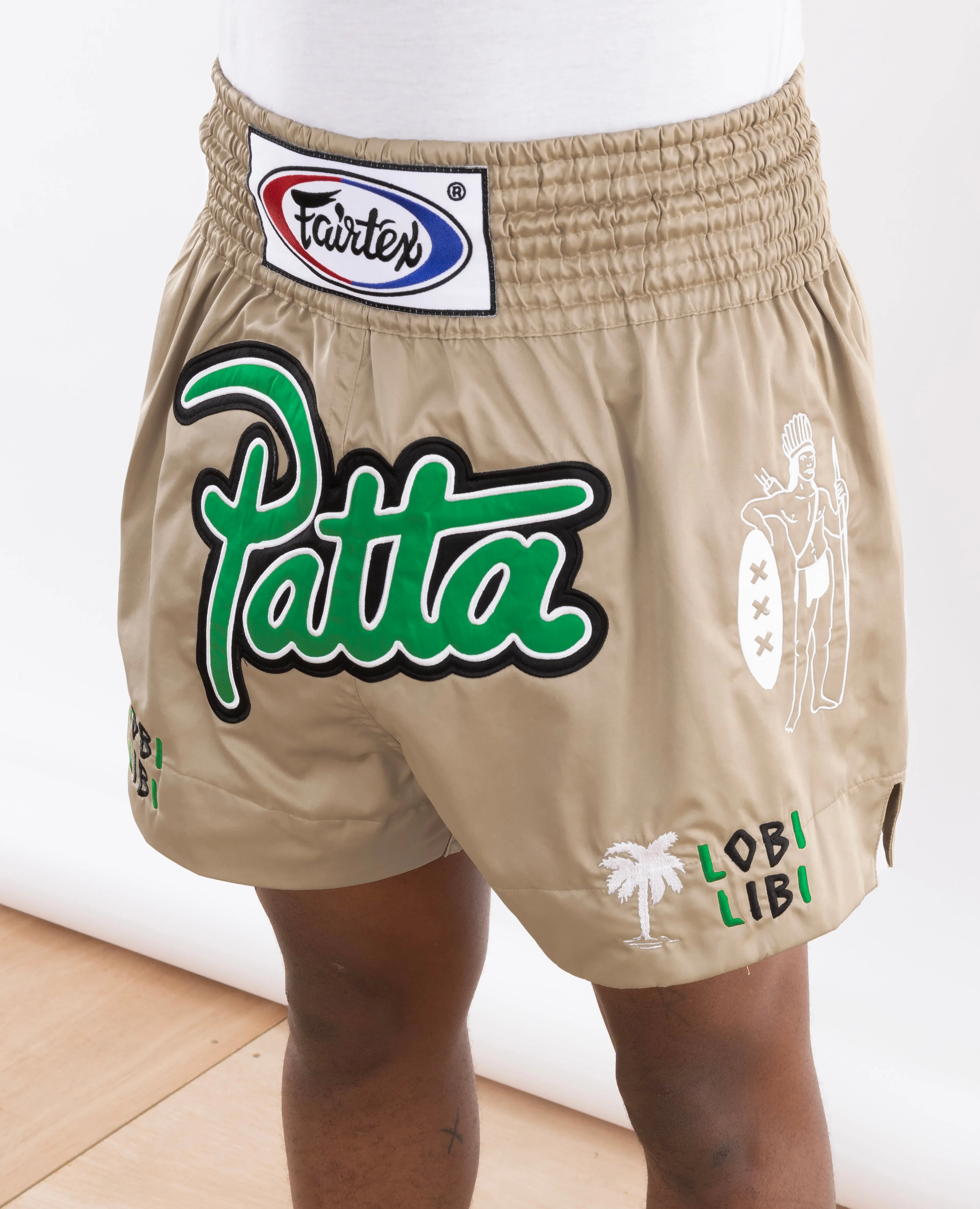 Patta x Fairtex Muay Thai Shorts (Gold/Jolly Green) sold by Patta product image thumbnail 3