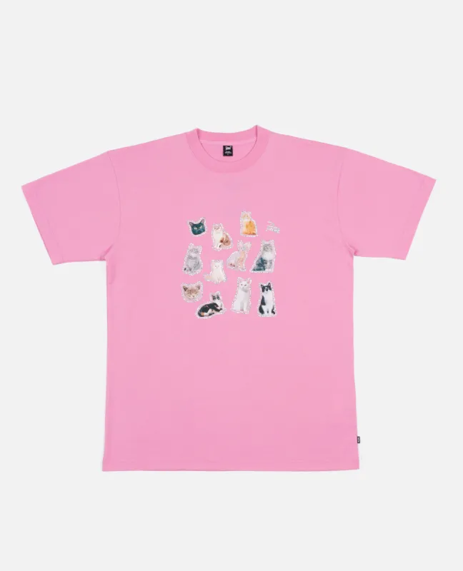 Patta Cats T-Shirt (Begonia Pink) sold by Patta