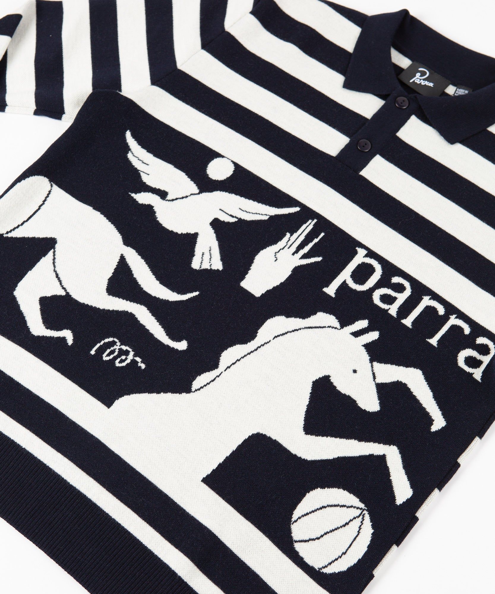 byParra Basket Bird Horse Knitted Polo Shirt (Multi) sold by Patta product image thumbnail 2