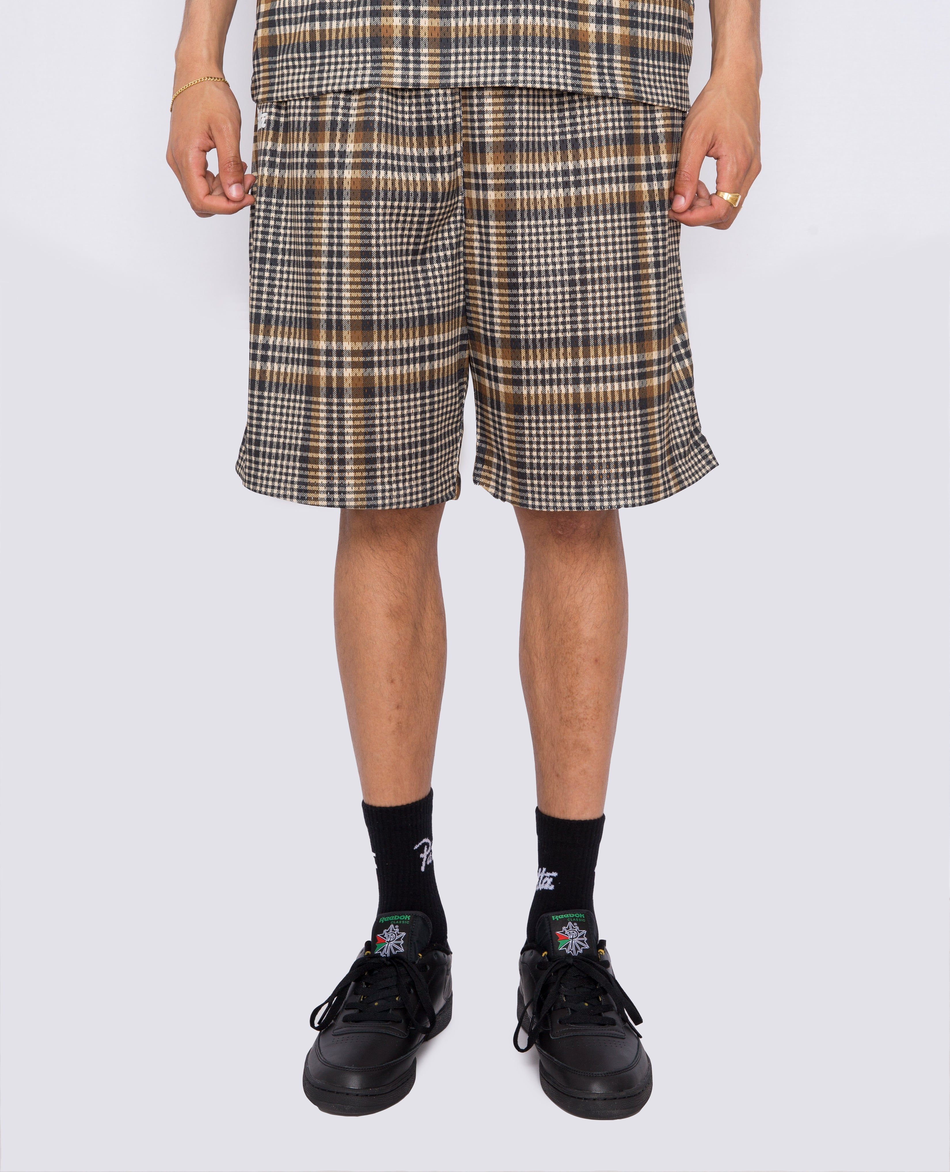 Patta Glen Check Mesh Shorts (Oyster Grey/Monk'S Brown) sold by Patta product image thumbnail 4