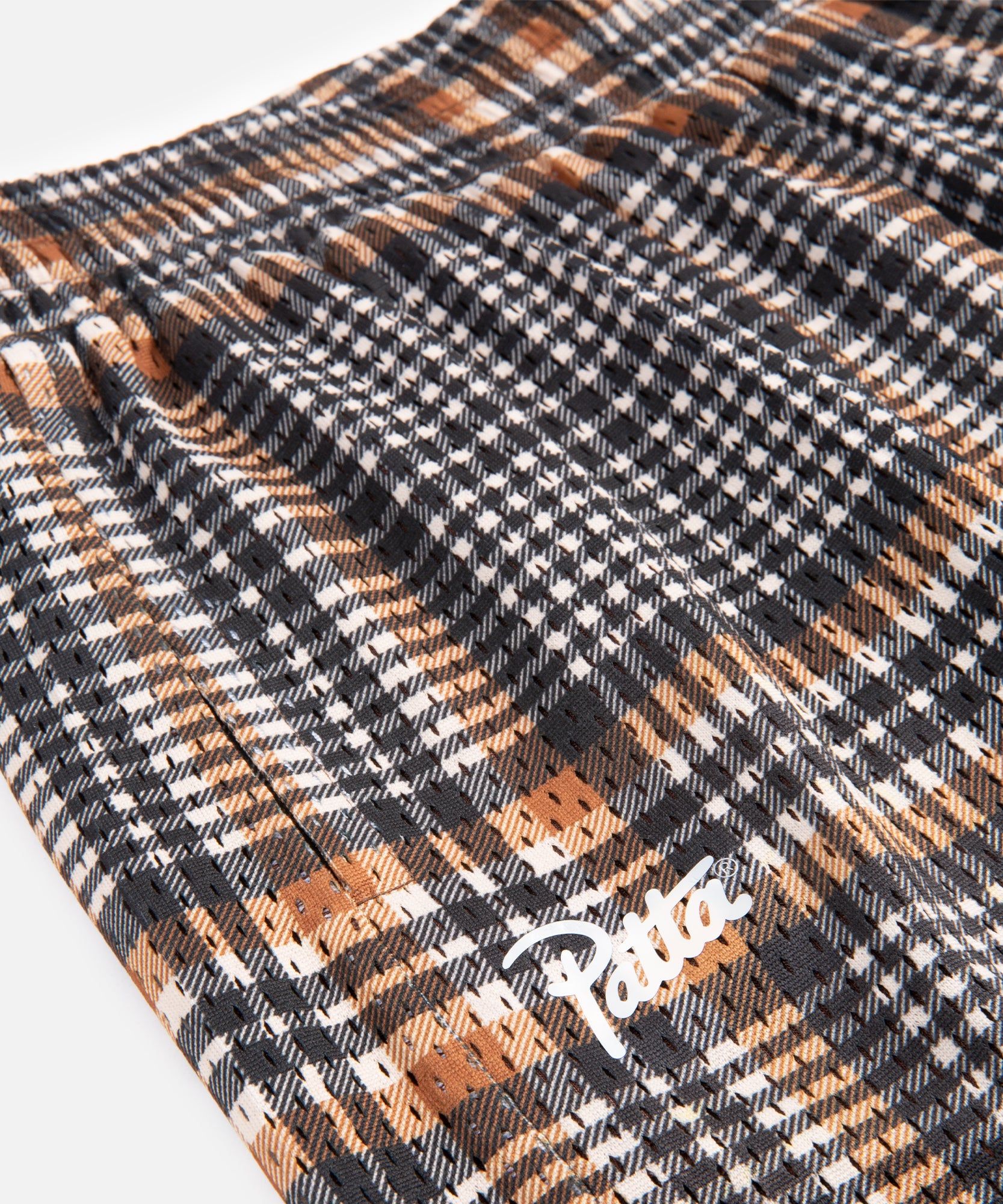 Patta Glen Check Mesh Shorts (Oyster Grey/Monk'S Brown) sold by Patta product image thumbnail 5