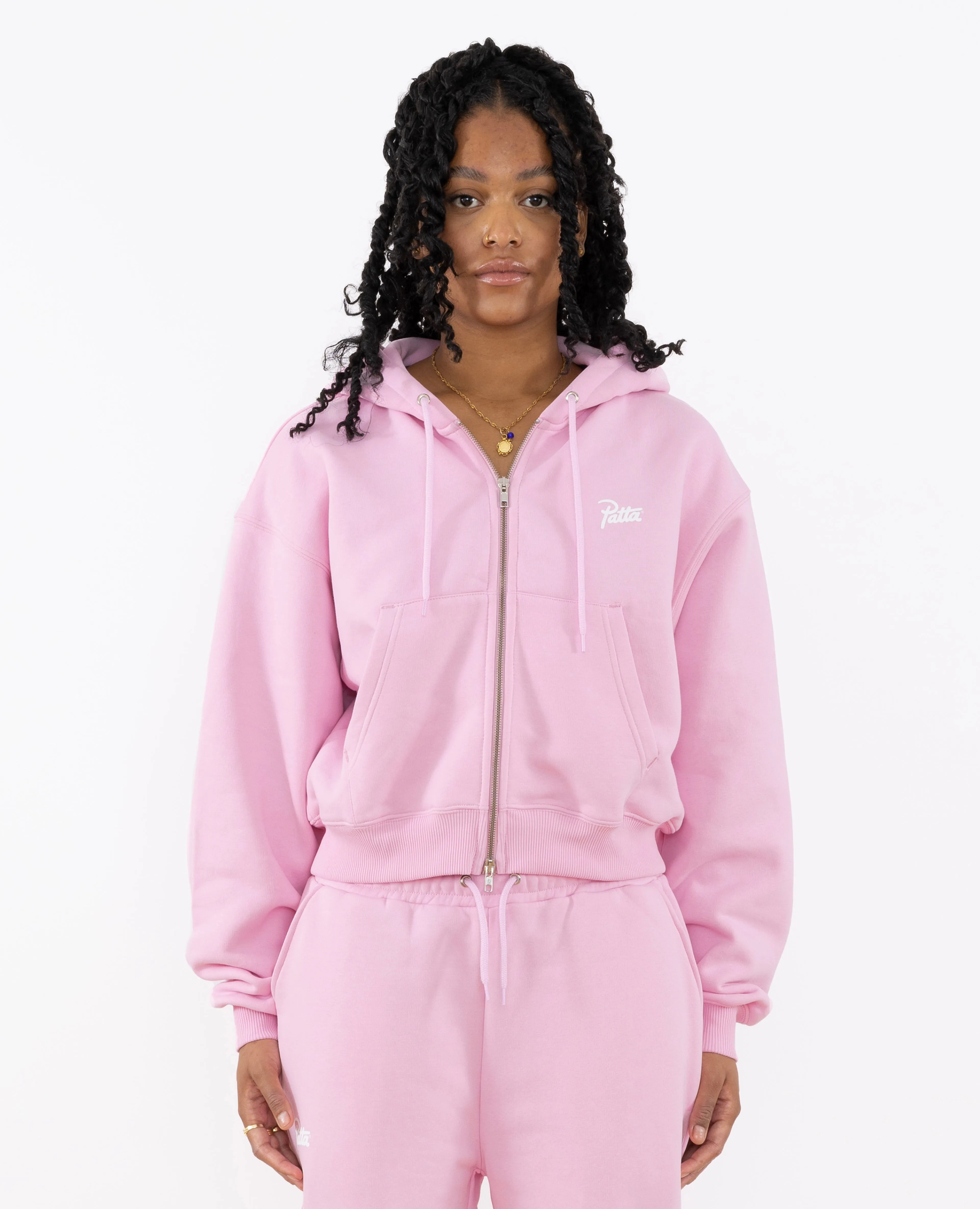Patta Femme Basic Cropped Zip Hooded Sweater (Cradle Pink) sold by Patta product image thumbnail 2