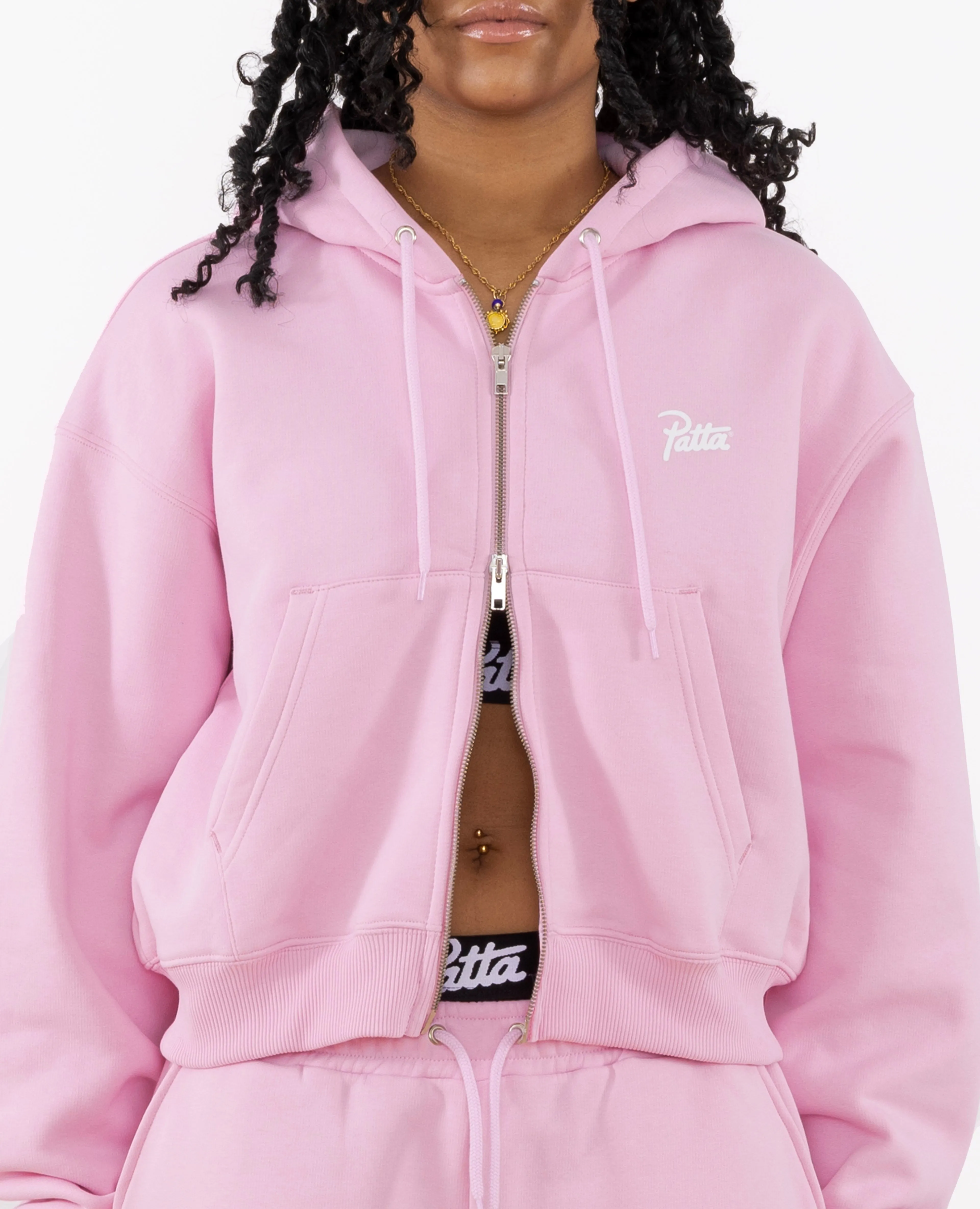 Patta Femme Basic Cropped Zip Hooded Sweater (Cradle Pink) sold by Patta product image thumbnail 3