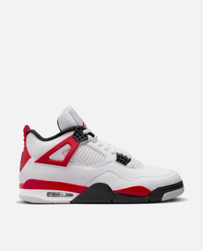 Air Jordan 4 Retro (White/Fire Red-Black-Neutral Grey) sold by Patta