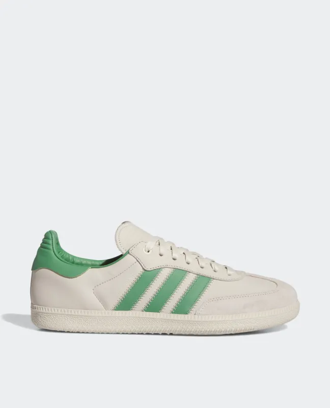 adidas Originals x Pharrell Williams Humanrace Samba (Preloved Green/Aluminium/Aluminium) sold by Patta