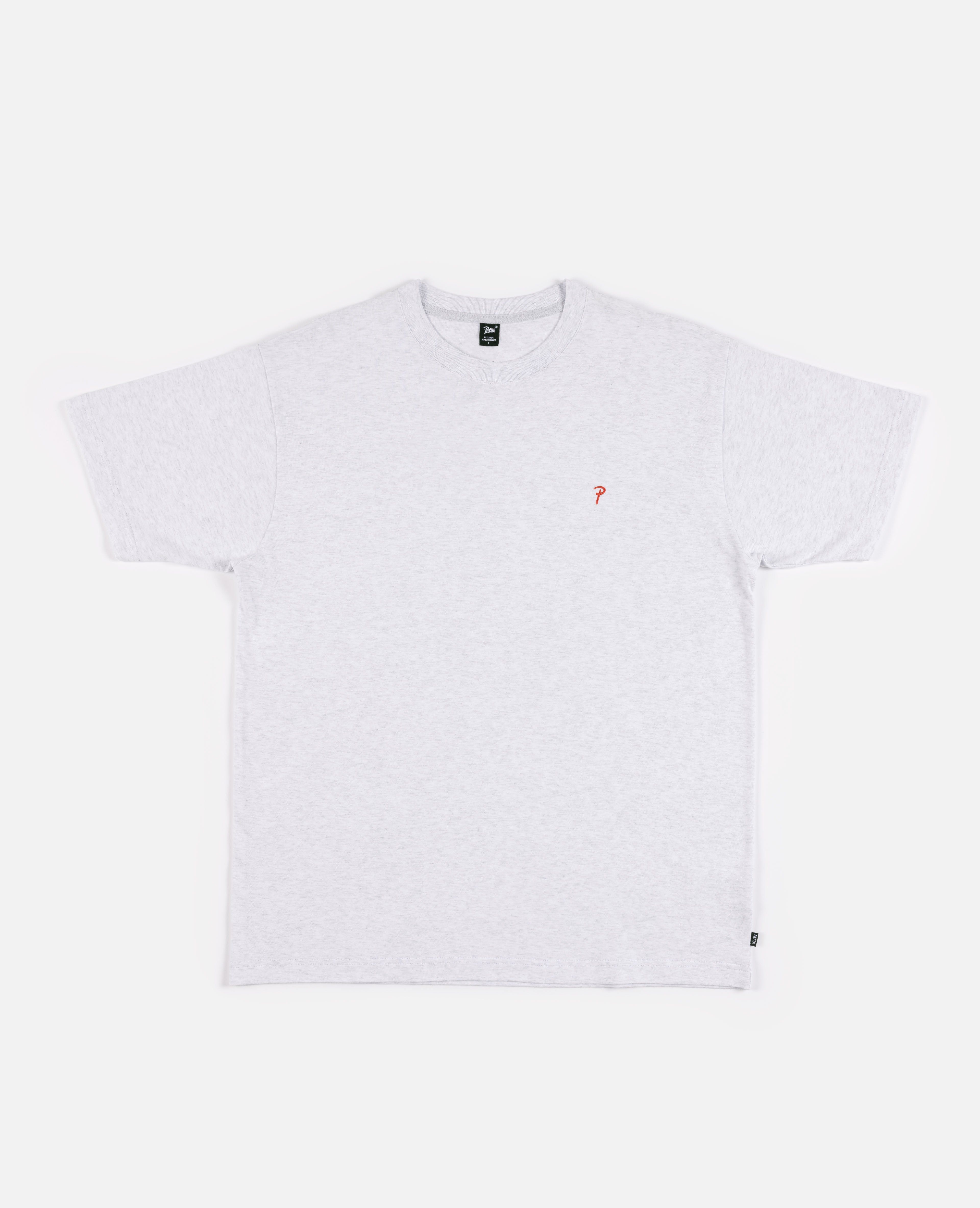 Patta Basic Script P T- Shirt (Snow Melange Grey) sold by Patta