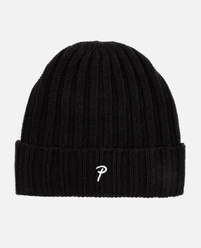Patta Ribbed Knitted Beanie (Black) sold by Patta