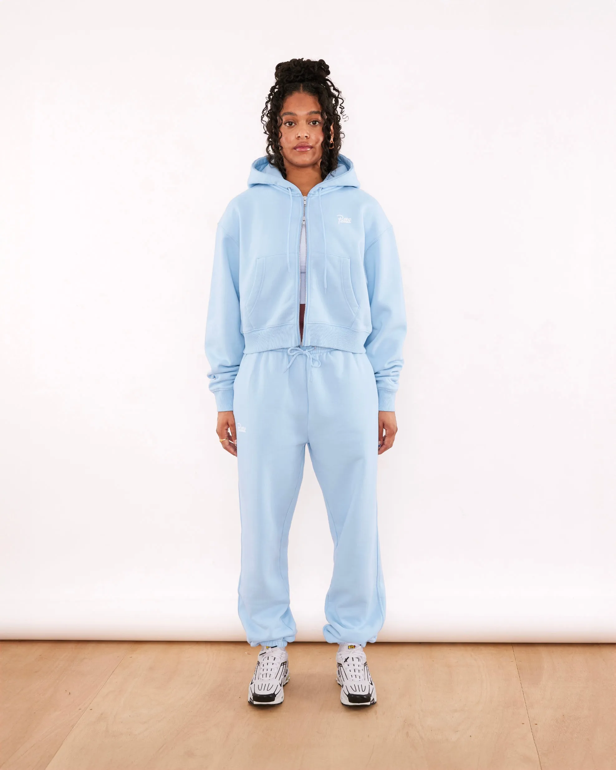 Patta Femme Basic Crop Zip Up Hooded Sweater (Blue Bell) sold by Patta product image thumbnail 2