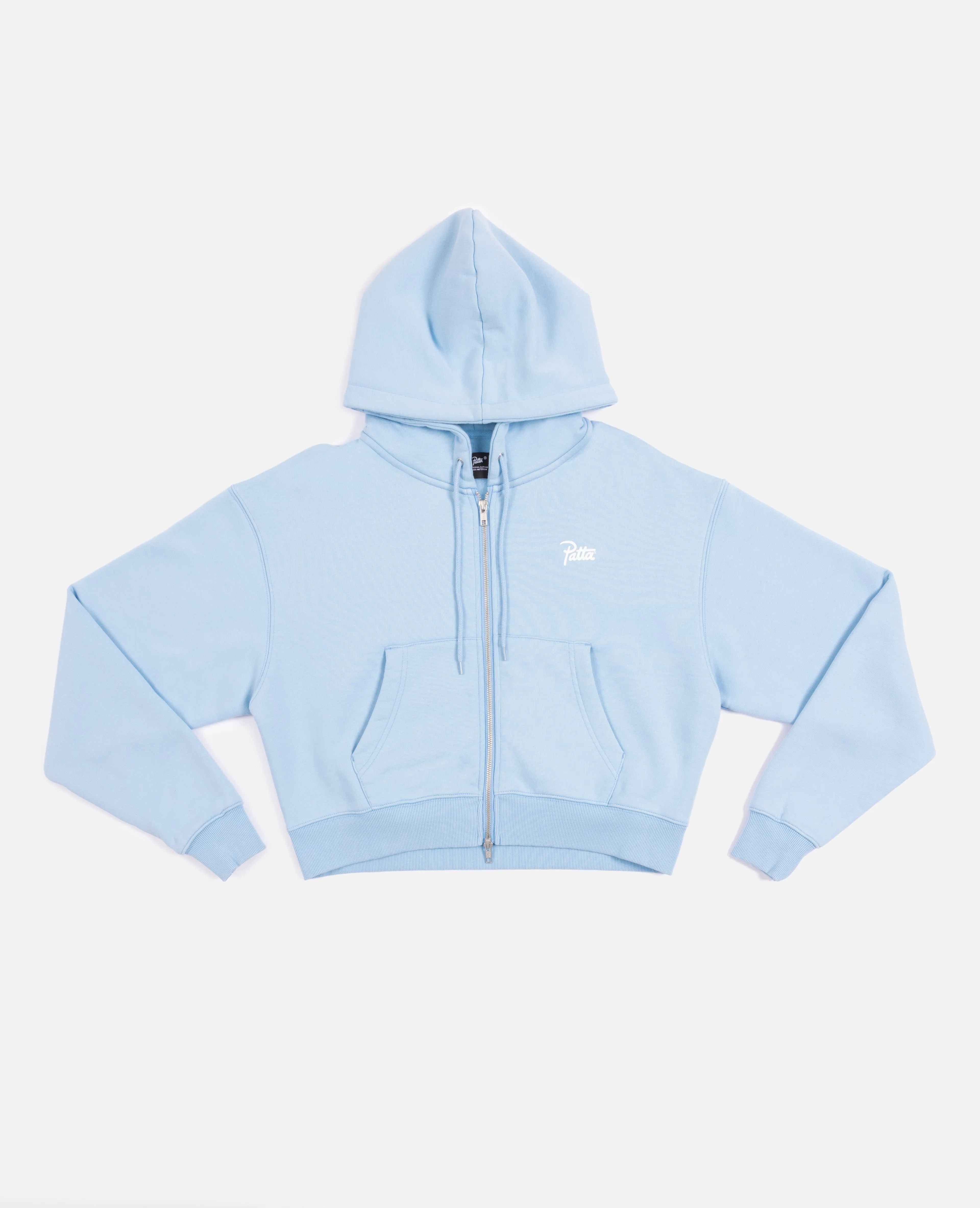 Patta Femme Basic Crop Zip Up Hooded Sweater (Blue Bell) sold by Patta