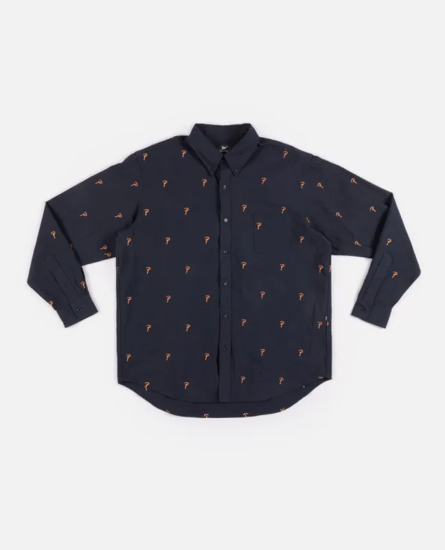Patta Oxford Longsleeve Shirt (Evening Blue) sold by Patta