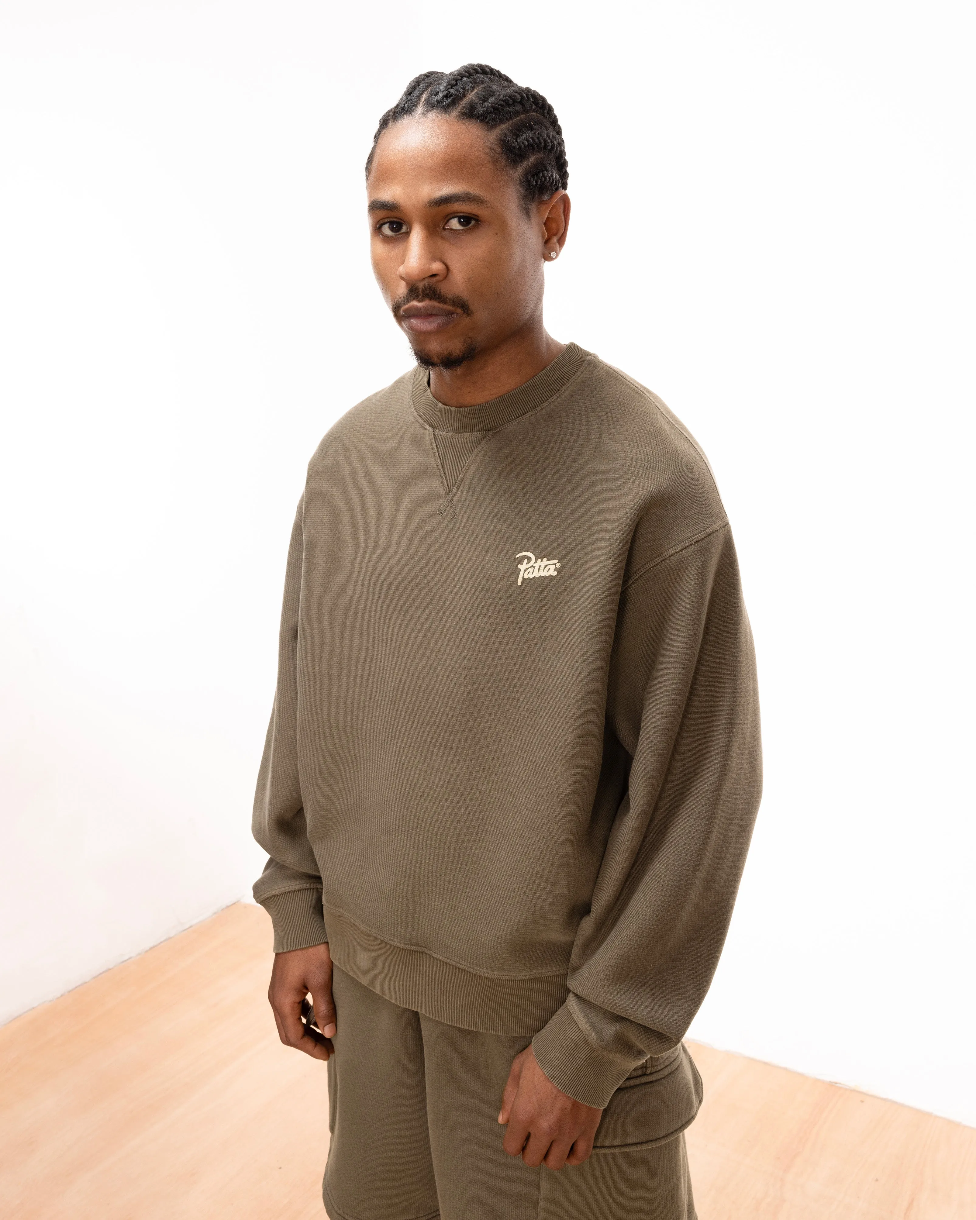 Patta Classic Washed Crewneck Sweater (Morel) sold by Patta product image thumbnail 3