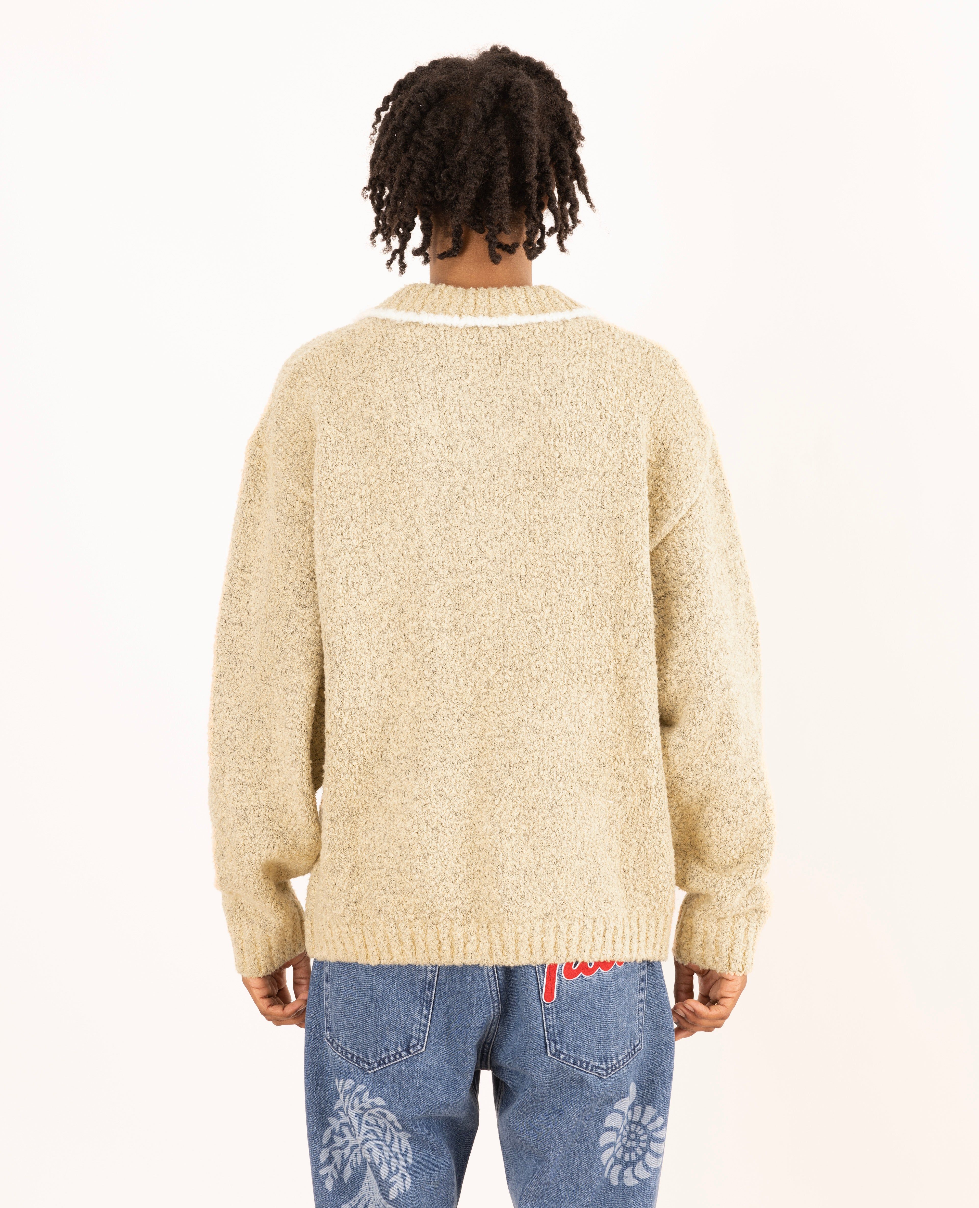 Patta Argyle Knitted Cardigan (Light Brown Melange) sold by Patta product image thumbnail 3