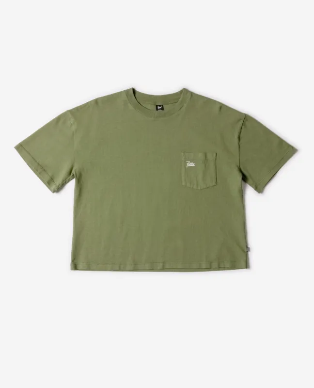 Patta Femme Basic Boxy Pocket T-Shirt (Olivine) sold by Patta