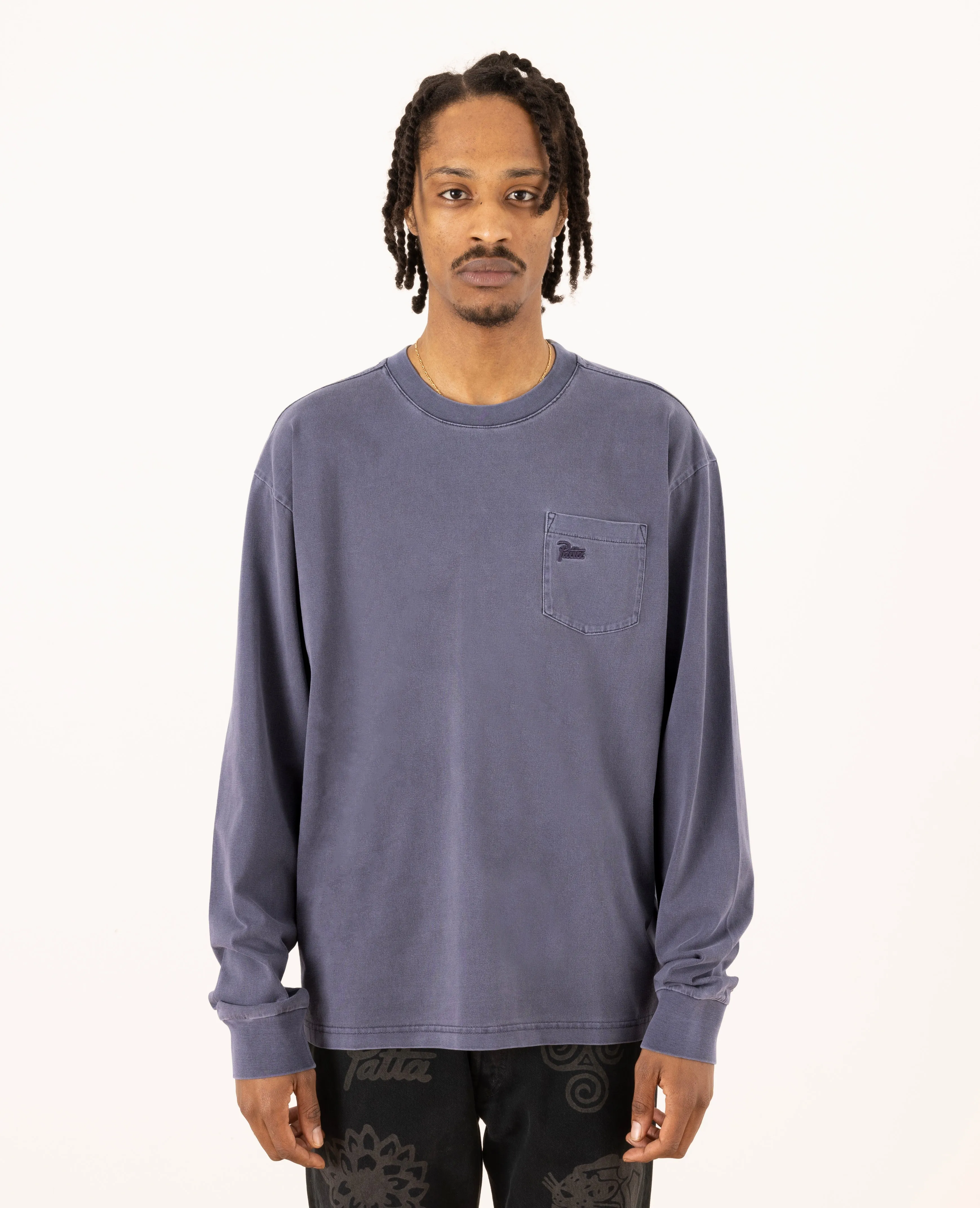Basic Washed Pocket Longsleeve T-Shirt (Odyssey Gray) sold by Patta product image thumbnail 2