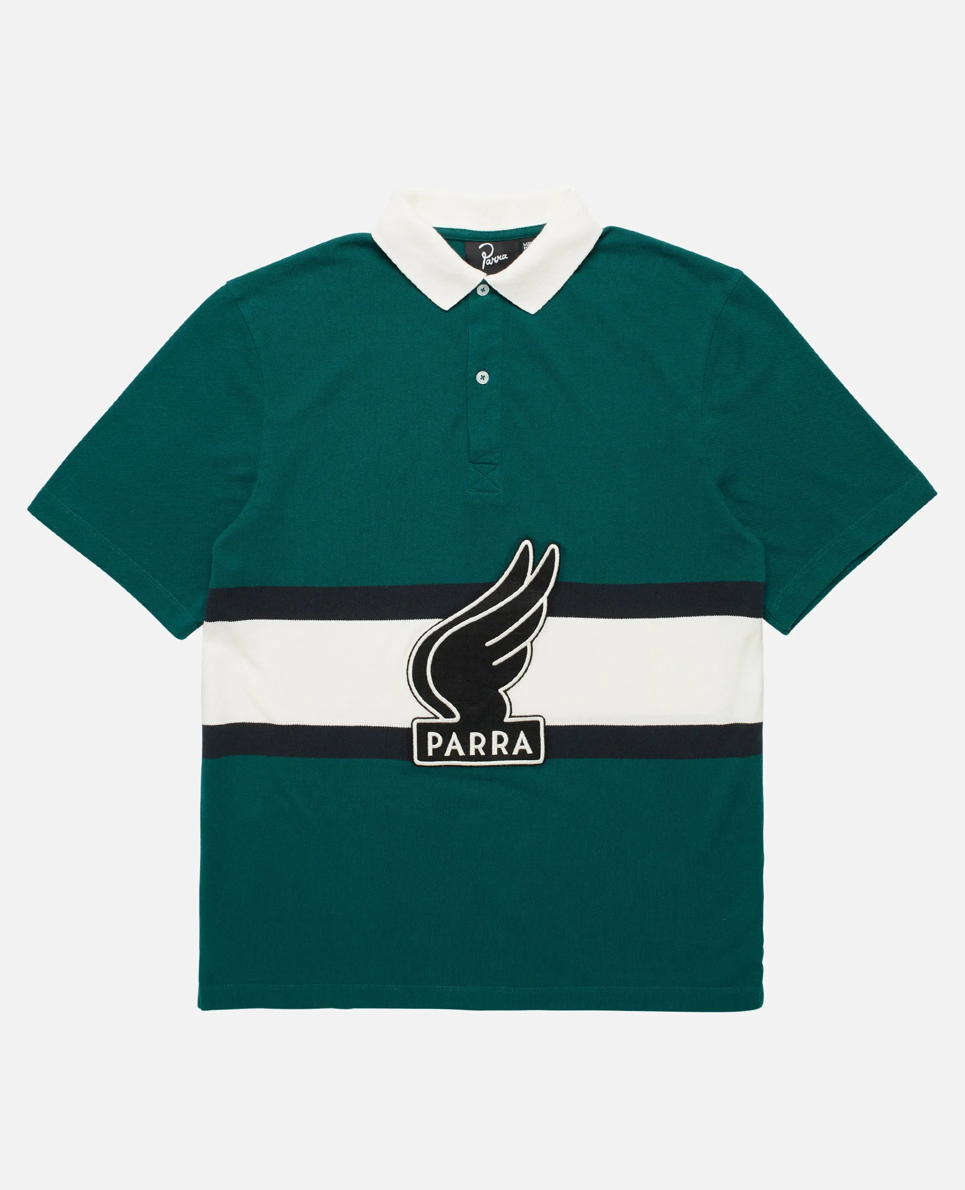 byParra Winged Logo Polo Shirt (Teal/Off White) sold by Patta