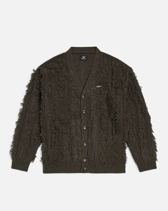 Patta Fringed Knitted Cardigan (Moonless Night) sold by Patta
