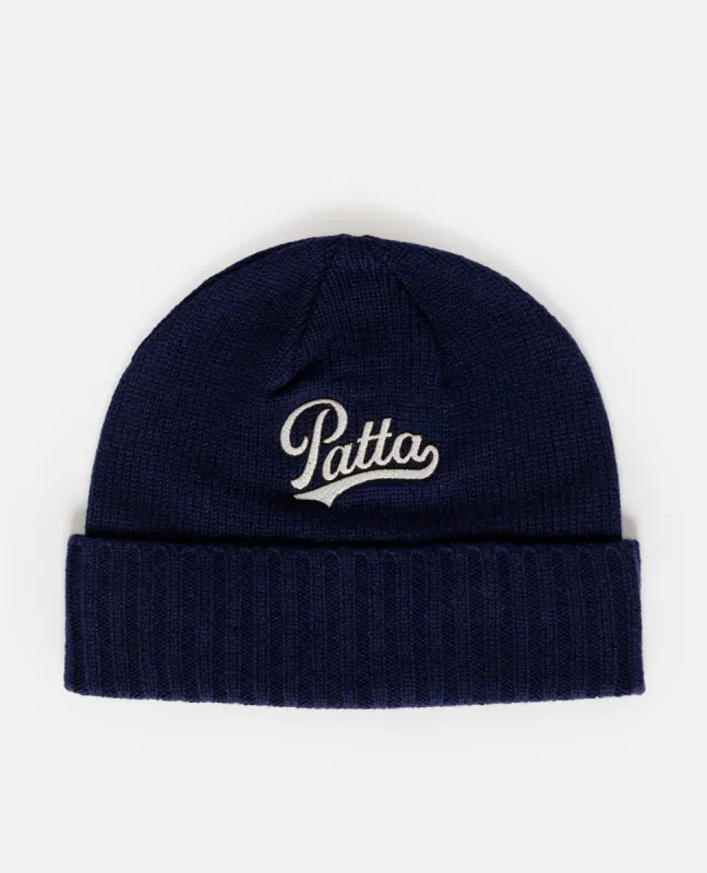 Patta Ribbed Knitted Beanie (Evening Blue) sold by Patta