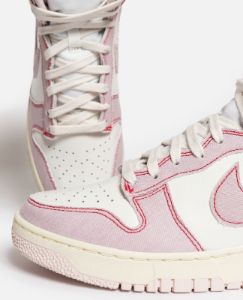 Nike Dunk High 85 (Summit White/Barely Rose-University Red) sold by Patta