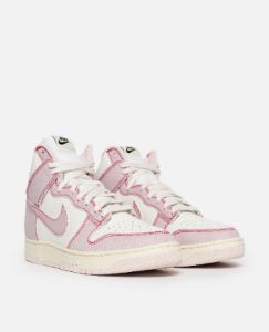 Nike Dunk High 85 (Summit White/Barely Rose-University Red) sold by Patta