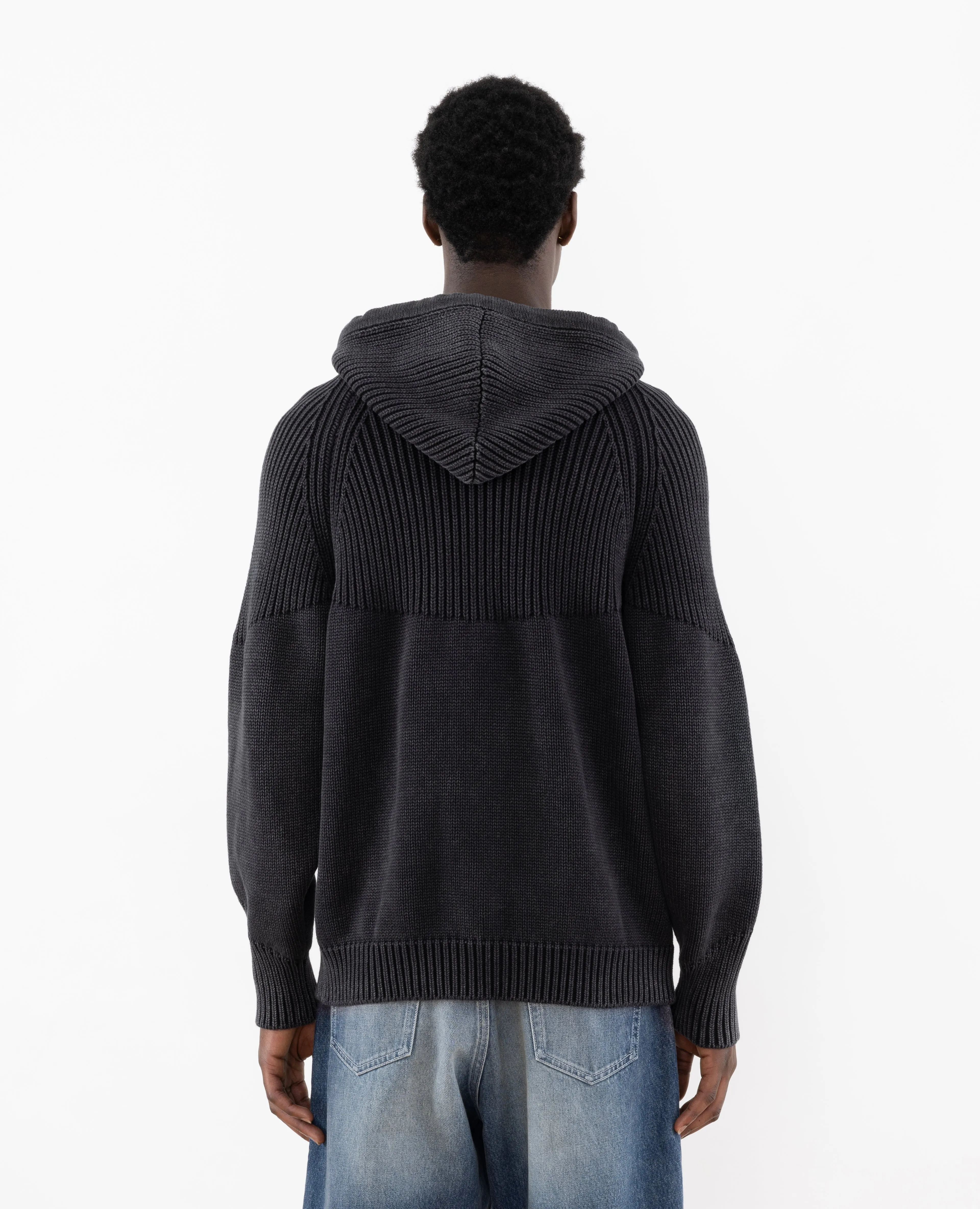 Patta Ribbed Knitted Zip Up Hooded Sweater (Black) sold by Patta product image thumbnail 5