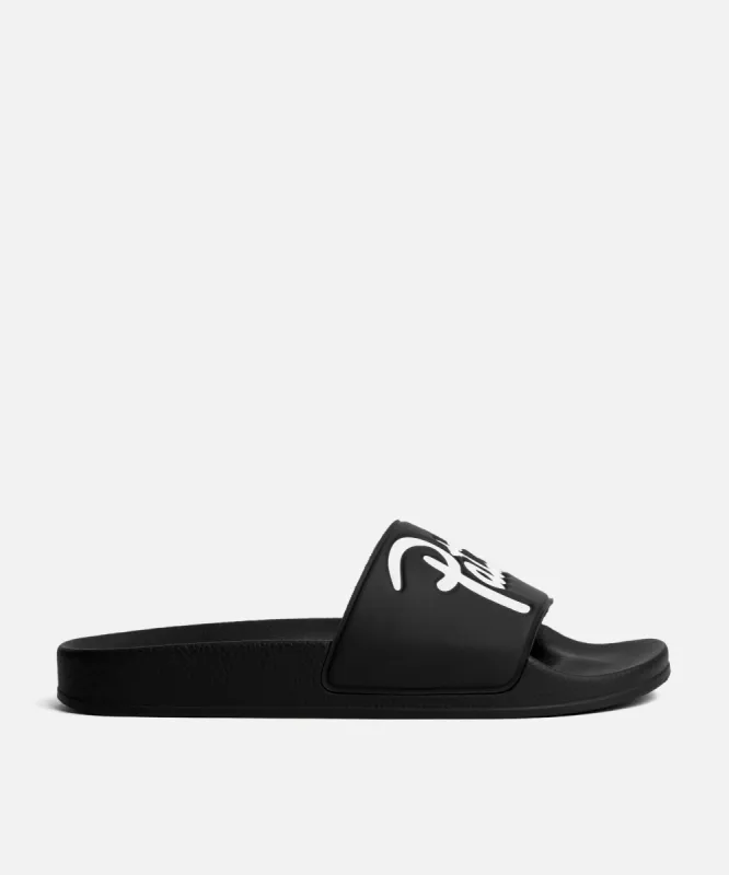 Patta Script Logo Slides (Black) sold by Patta