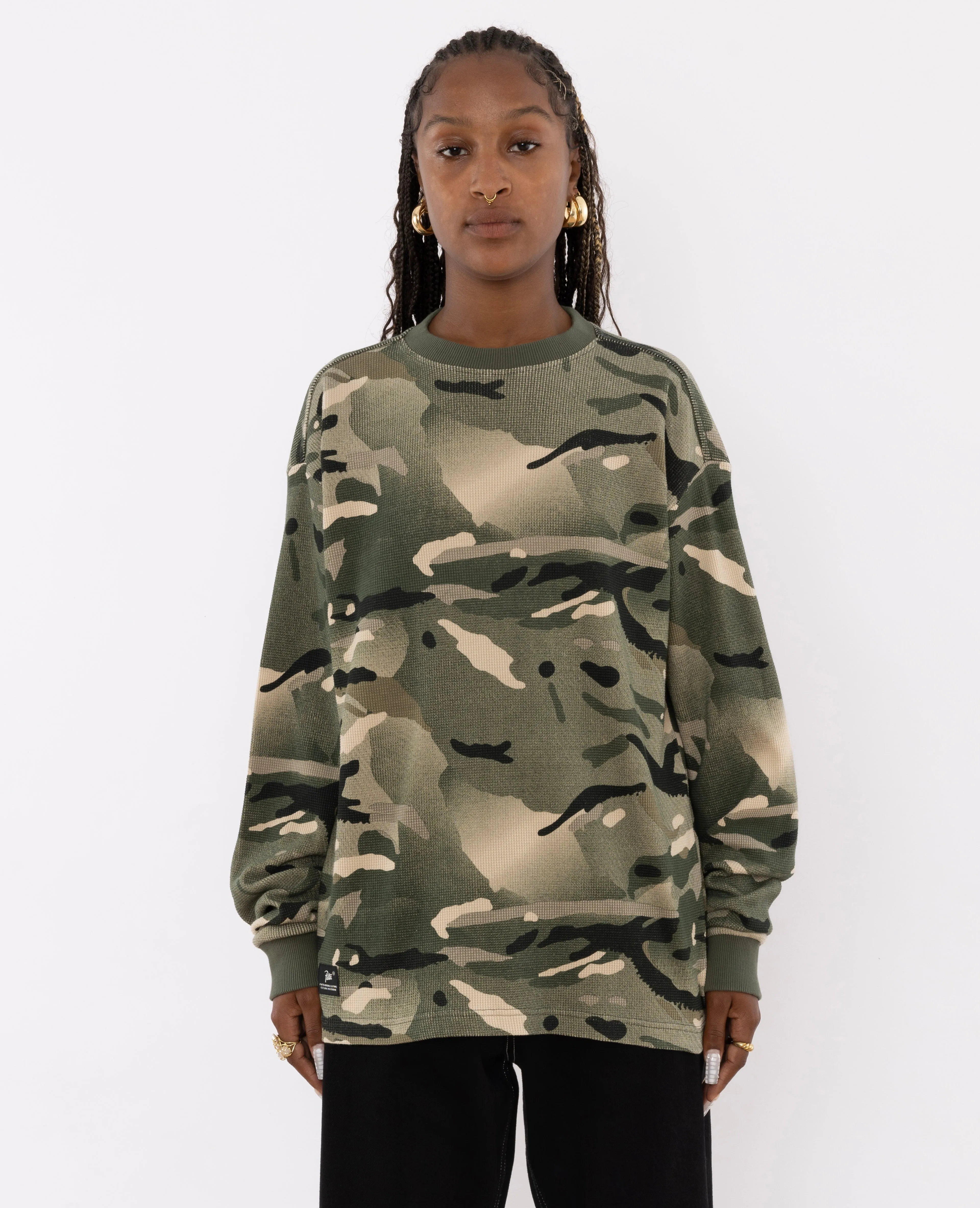 Patta Spray Camo Waffle Longsleeve T-Shirt (Multi/Spray Camo) sold by Patta product image thumbnail 2