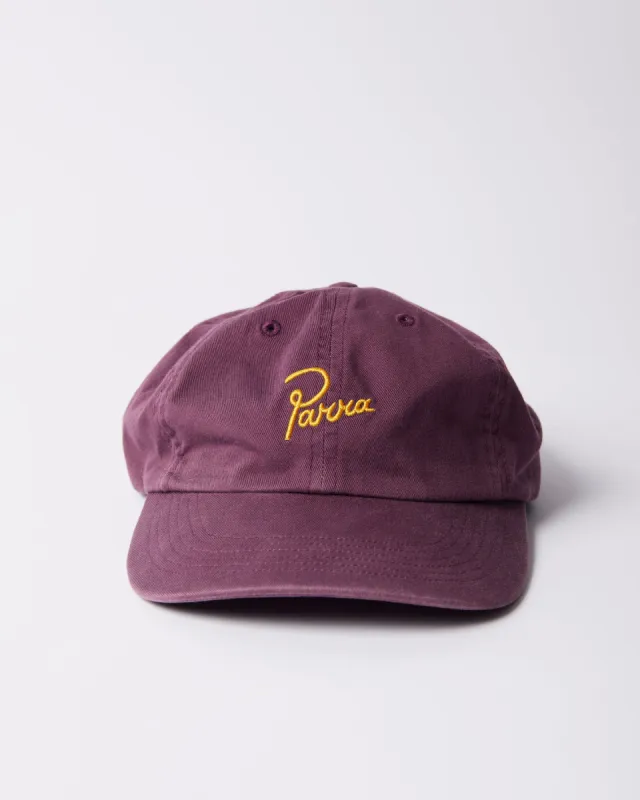 ByParra Script Logo 6 Panel Hat (Dark Violet) sold by Patta