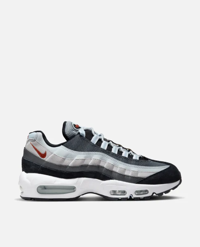 Nike Air Max 95 (Wolf Grey/Rugged Orange-Black-Blue Tint) sold by Patta