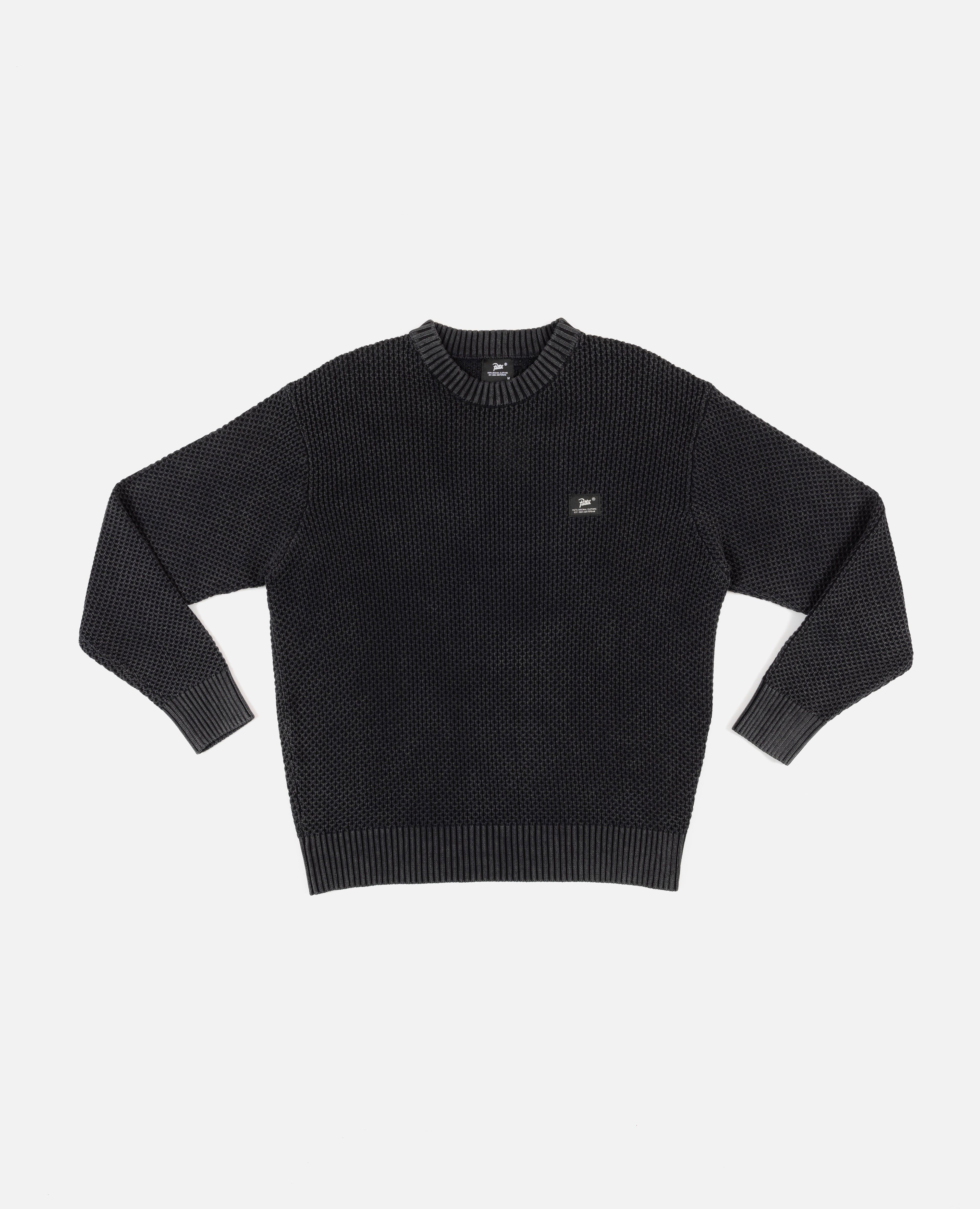 Patta Honeycomb Knitted Sweater (Washed Black) sold by Patta