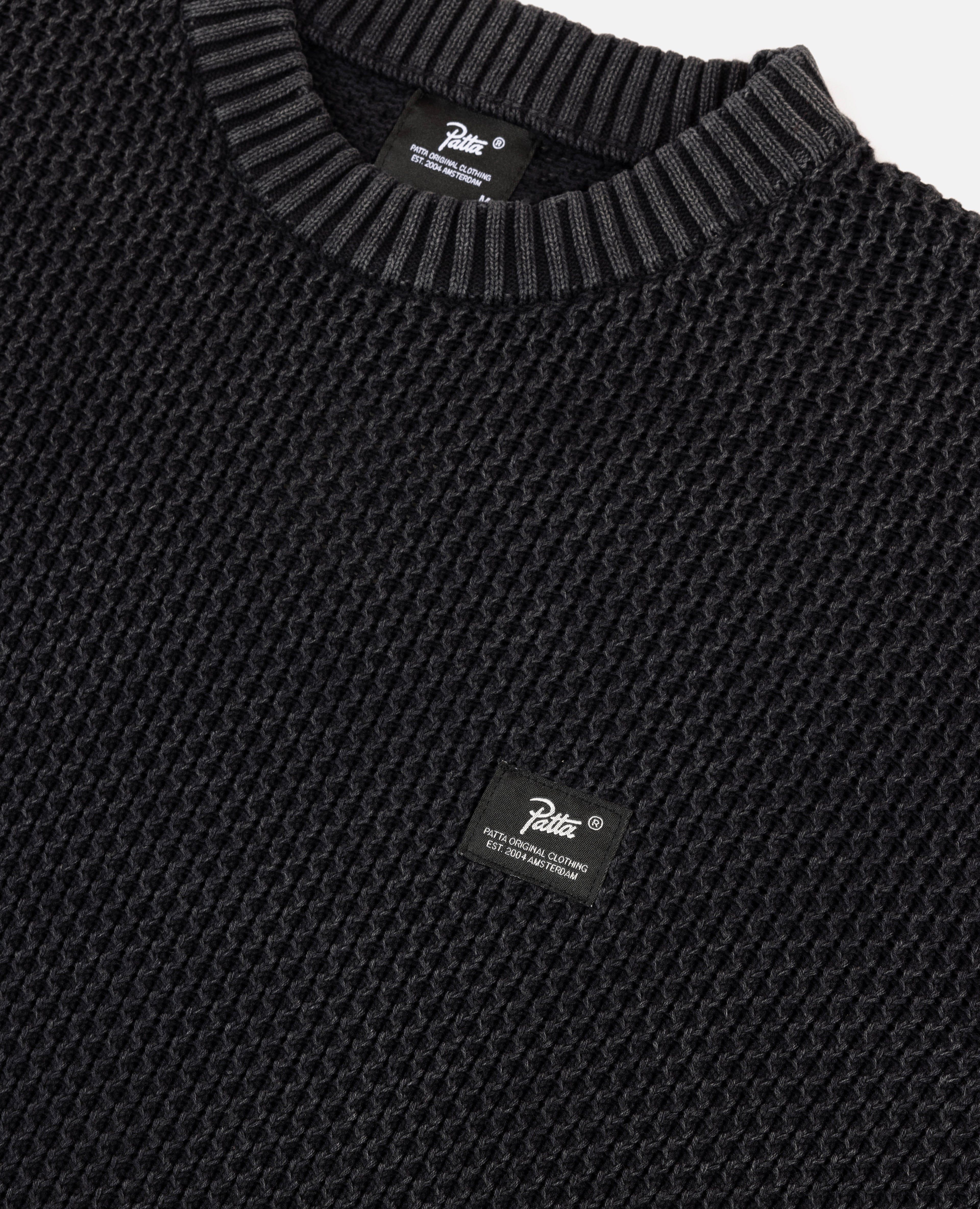 Patta Honeycomb Knitted Sweater (Washed Black) sold by Patta product image thumbnail 4