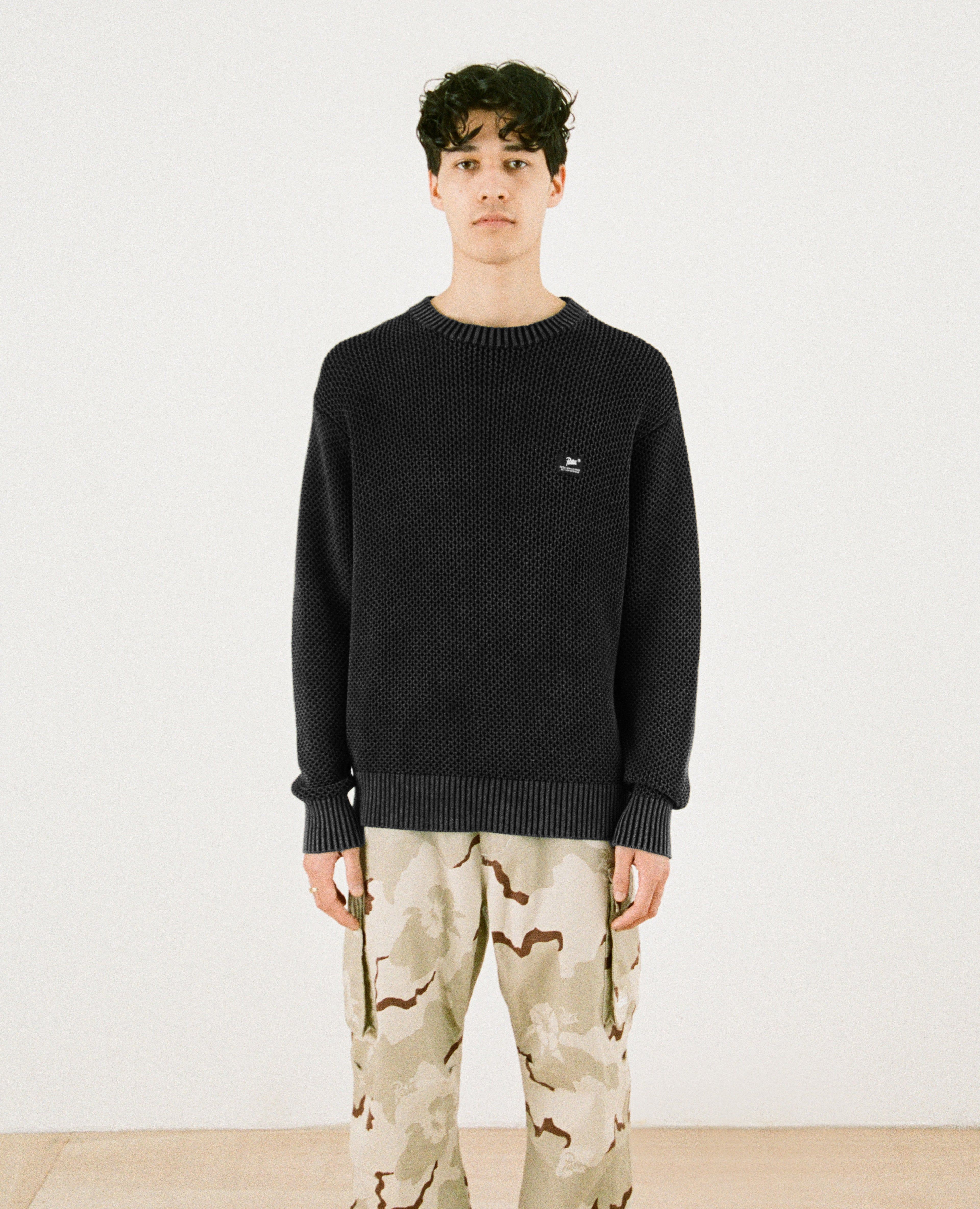 Patta Honeycomb Knitted Sweater (Washed Black) sold by Patta product image thumbnail 2