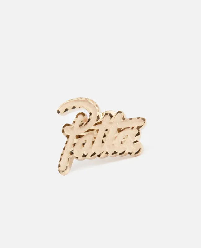 Patta Script Logo 14K Earring (Gold) sold by Patta