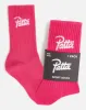 Patta Script Logo Sport Socks (Fuchsia Red) sold by Patta