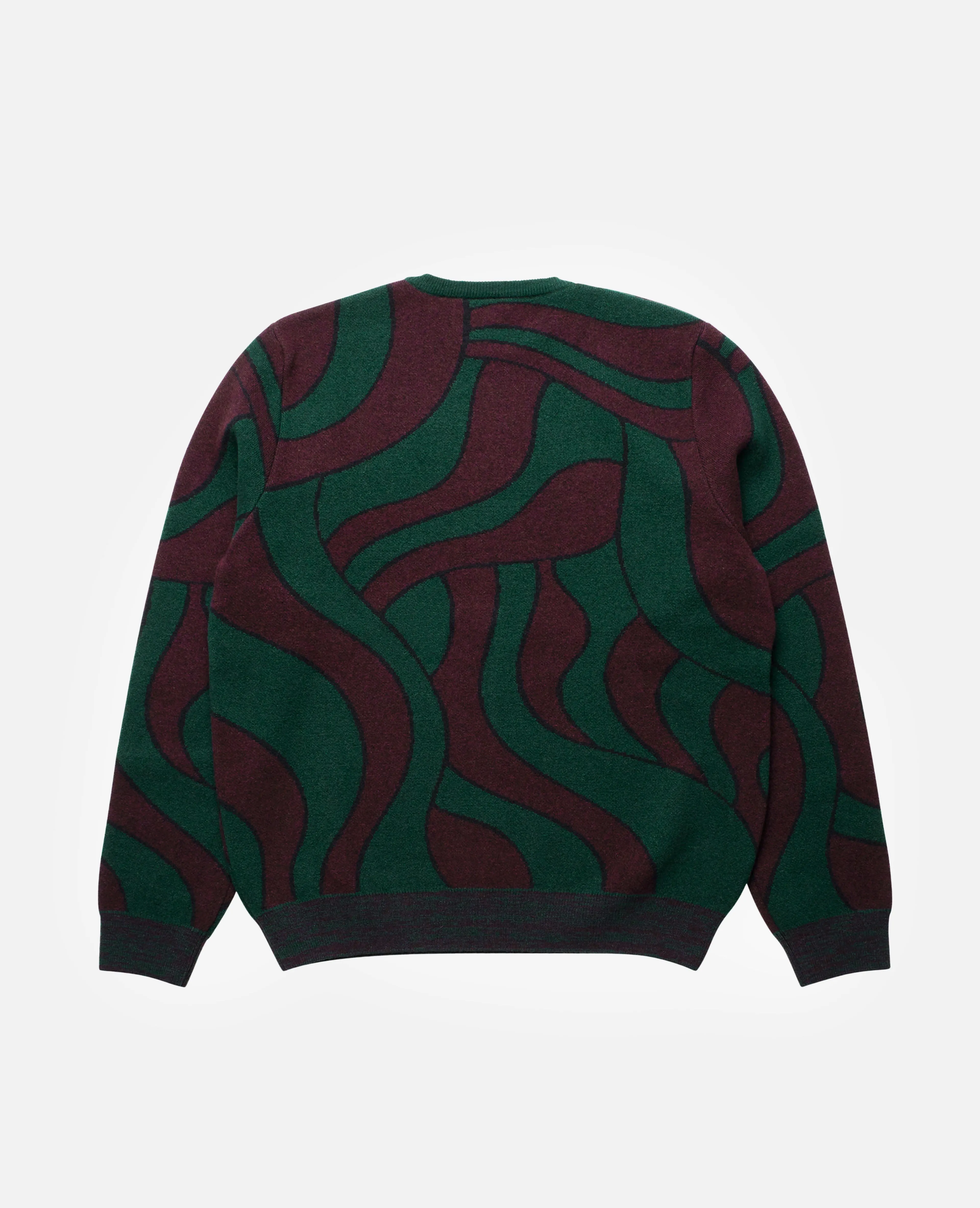 byParra Distorted Waves Knitted Pullover (Pine Green) sold by Patta product image thumbnail 2