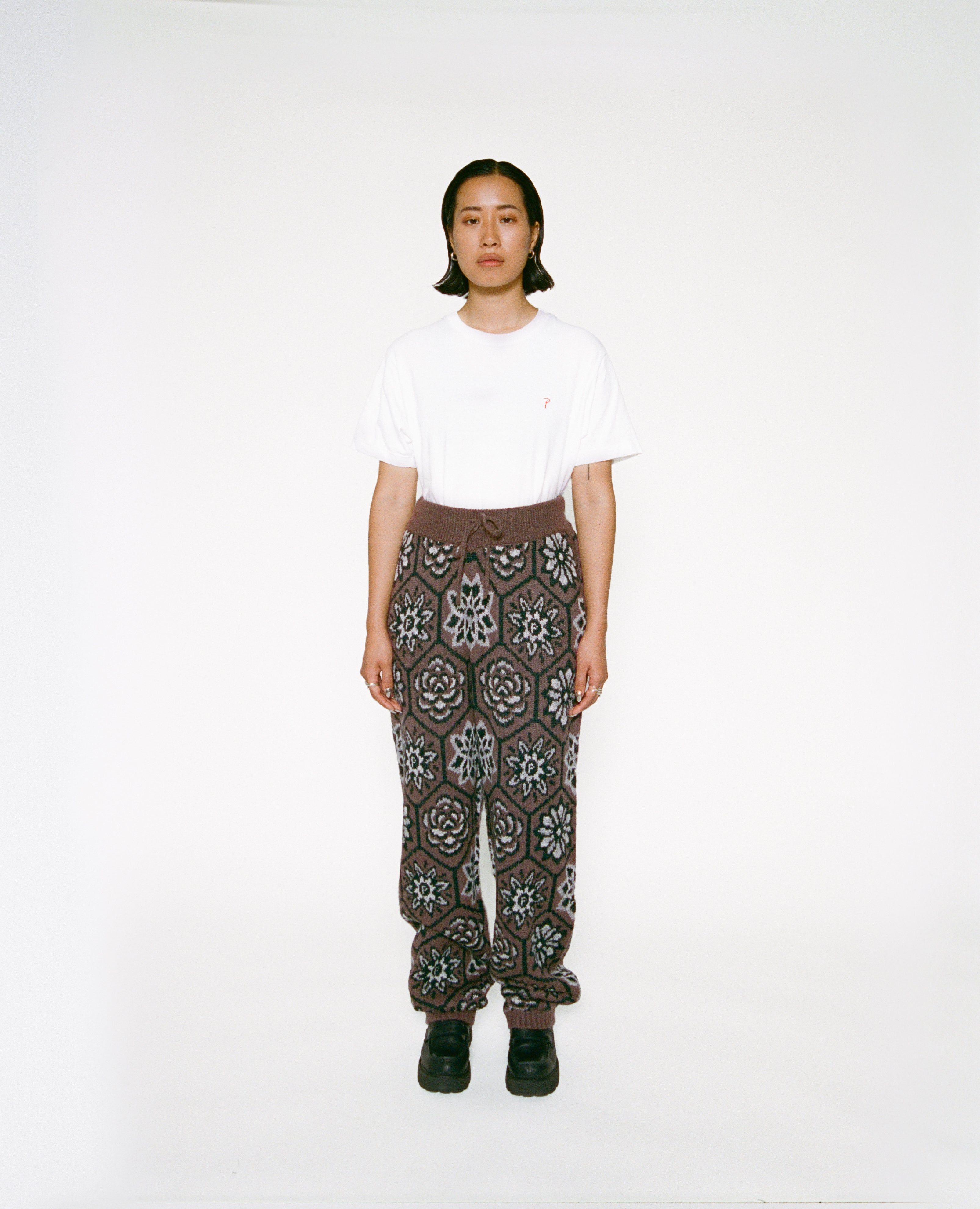 Patta Wall Flower Knitted Pants (Chesnut/Dark Gull Gray) sold by Patta product image thumbnail 2