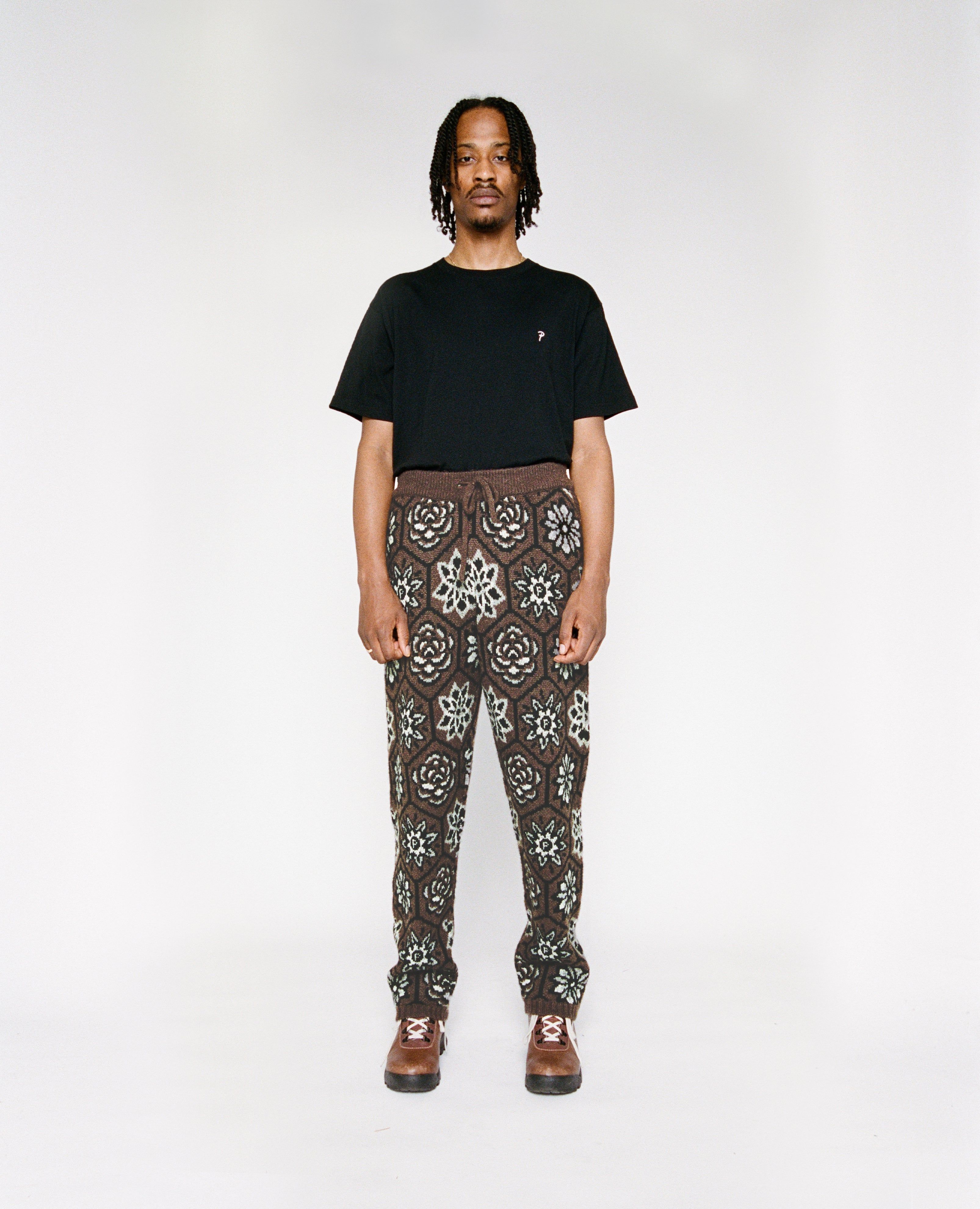 Patta Wall Flower Knitted Pants (Chesnut/Dark Gull Gray) sold by Patta product image thumbnail 4