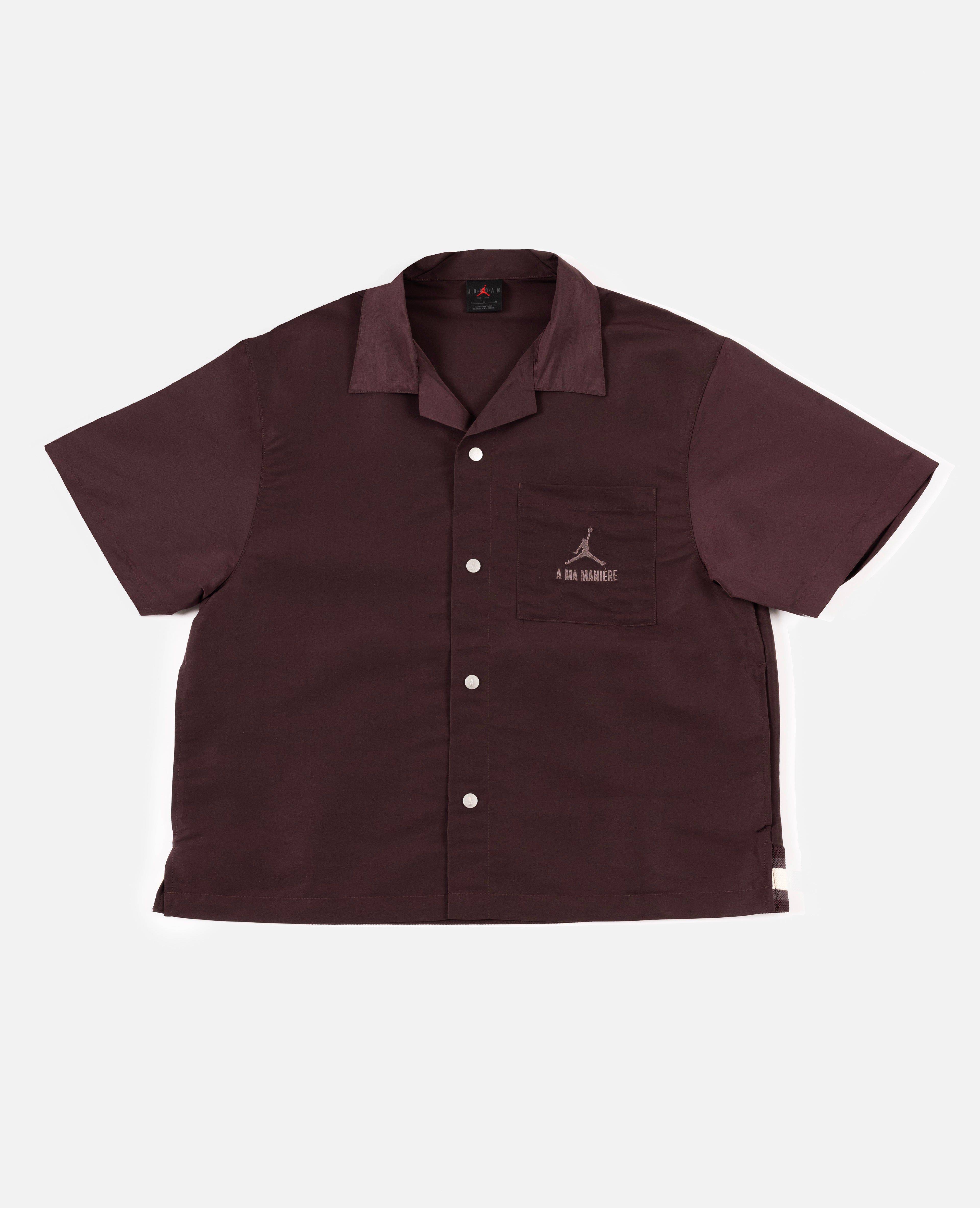 Jordan x A Ma Maniére Shooting Shirt (Mahogany) sold by Patta