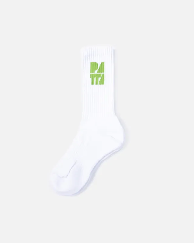 Patta Block Logo Sports Socks (White) sold by Patta