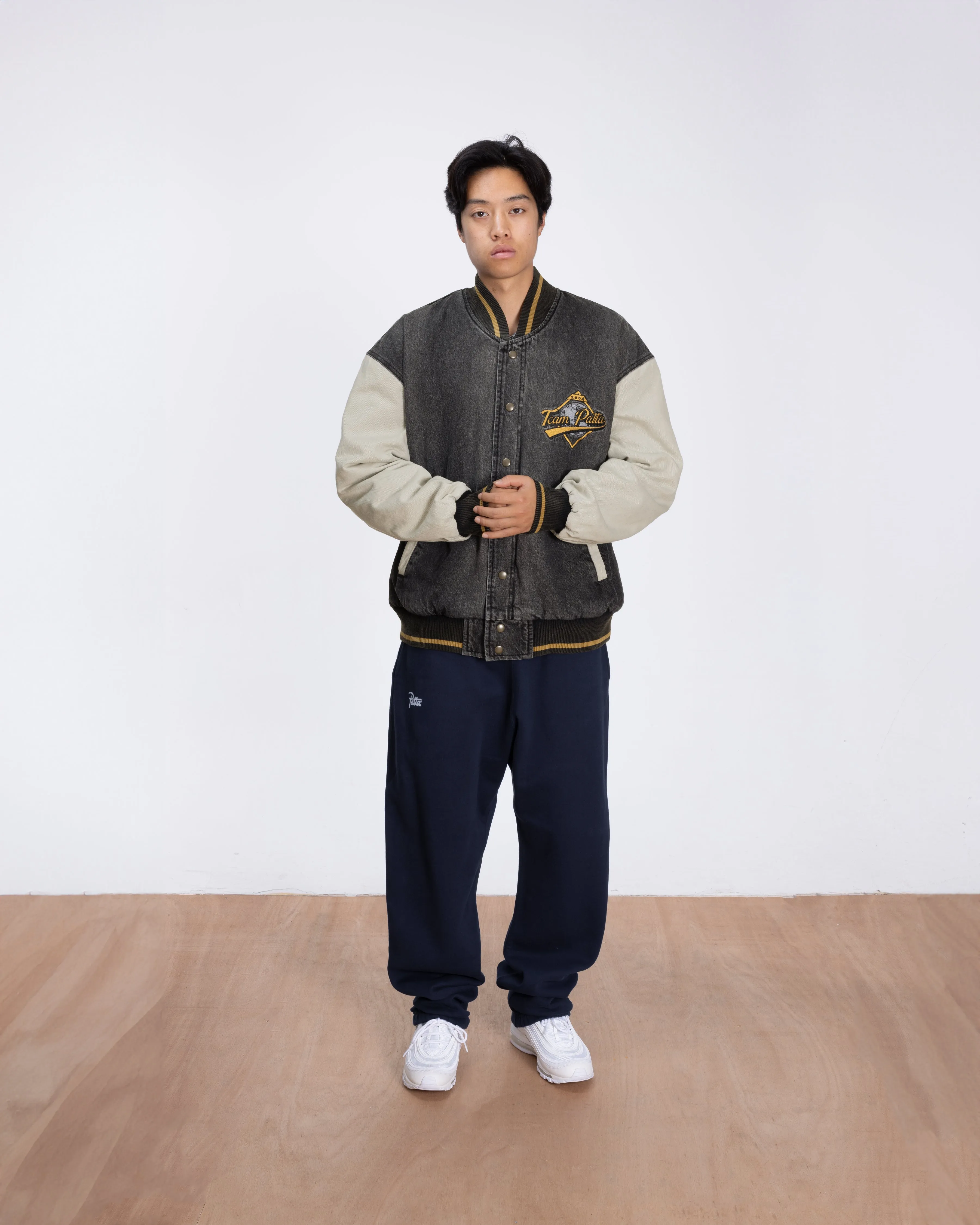 Patta ×  Jeans / Varsity Jacket Patta Men's Homerun Denim Varsity Jacket in Black Patta