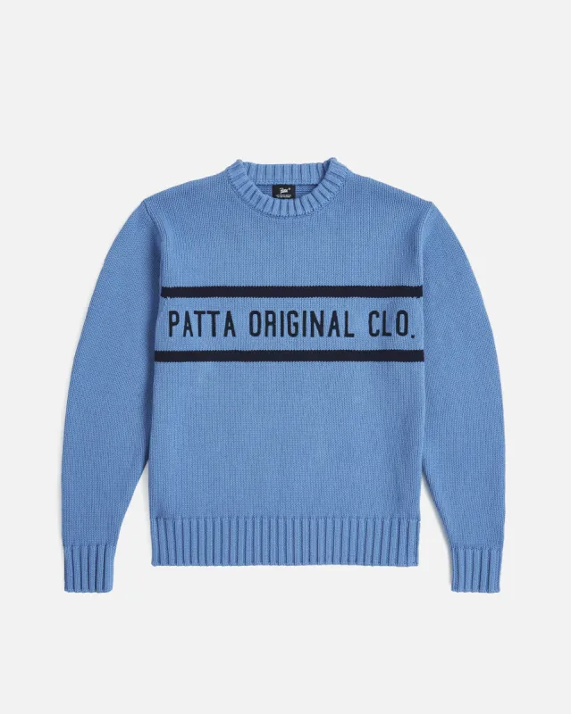 Patta Original Clothing Knitted Jumper (Dusty Blue) sold by Patta