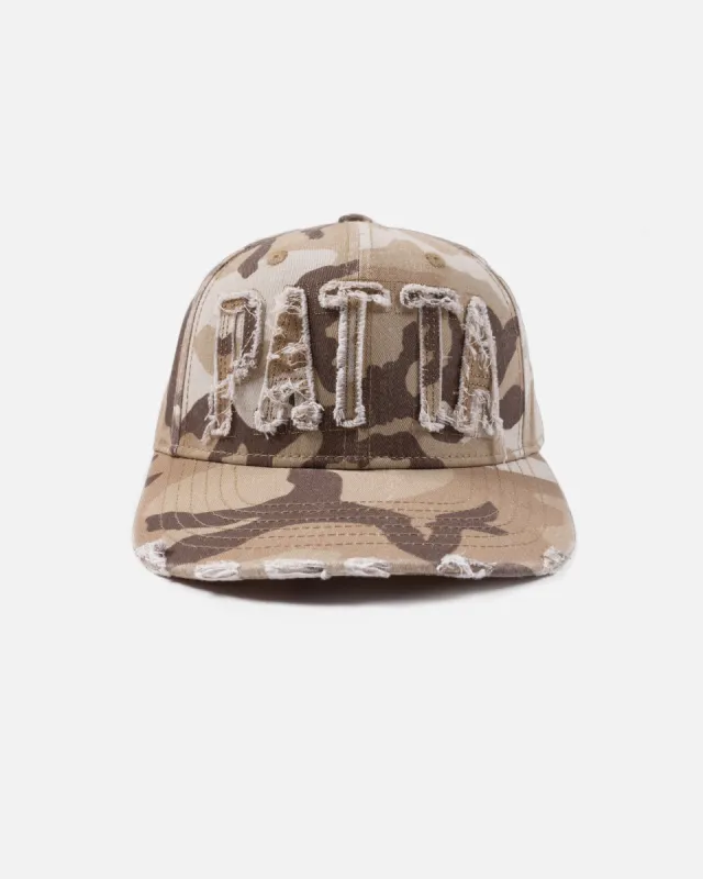 Patta Frayed Woodland Camo Sports Cap (Sand Dollar) made by Patta