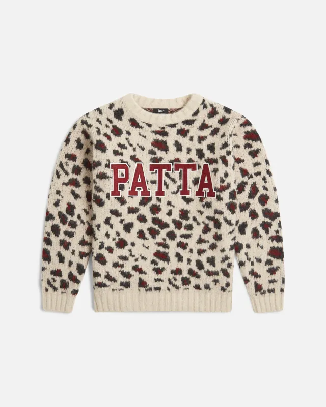 Patta Leopard Brushed Knitted Sweater (Multi) made by Patta