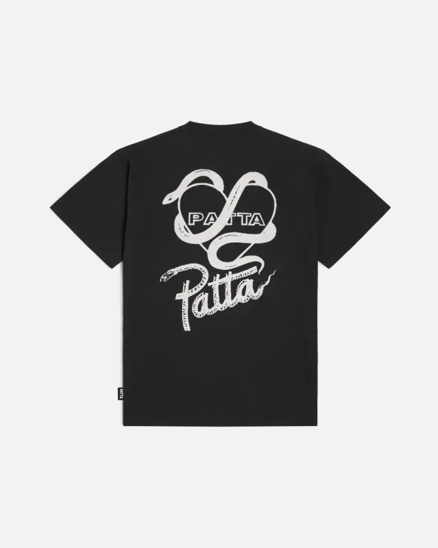 Patta Snake Heart T-Shirt (Moonless Night) made by Patta