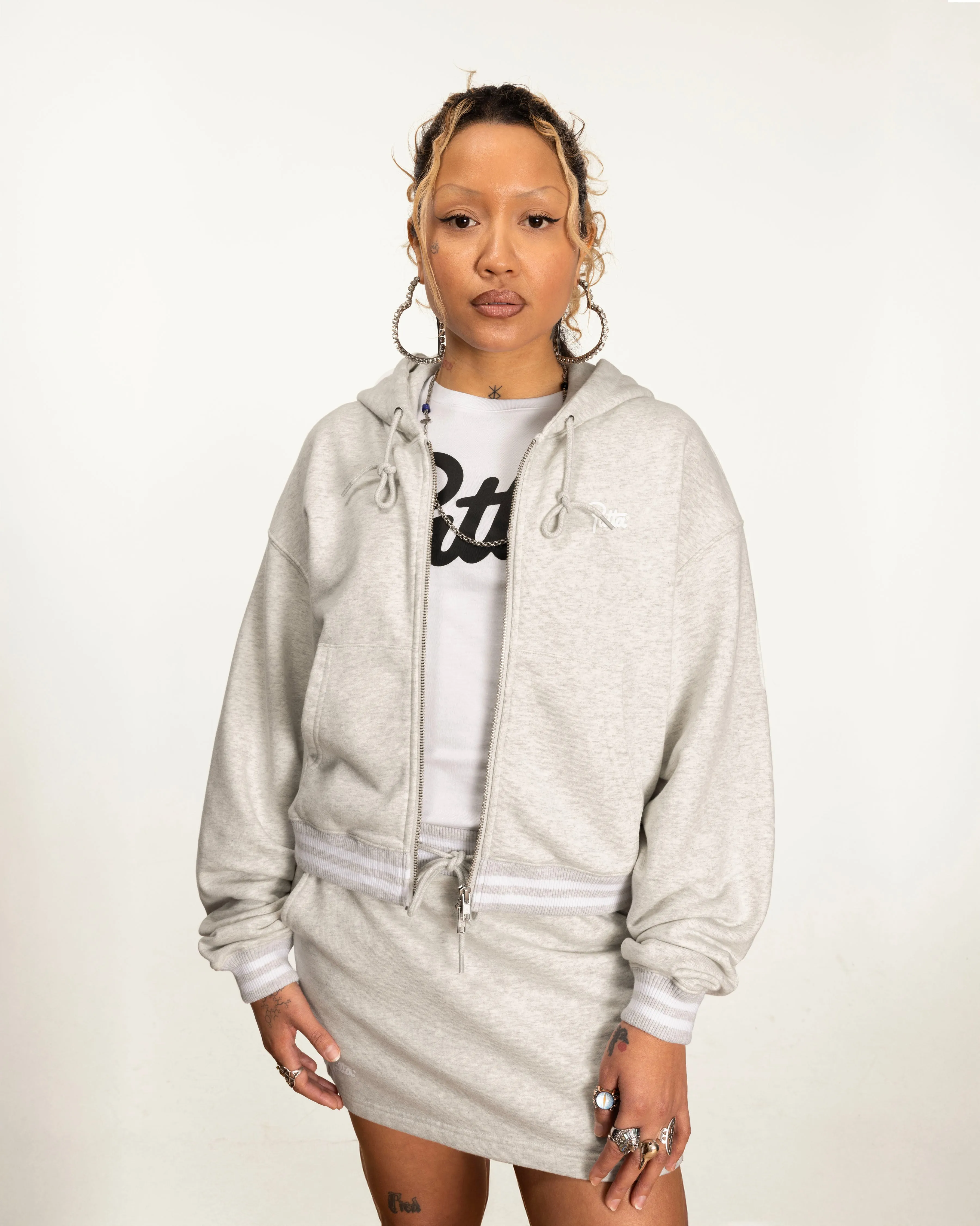 Patta Femme Lounge Zip-Up Hooded Sweater (Light Melange Grey) sold by Patta product image thumbnail 3