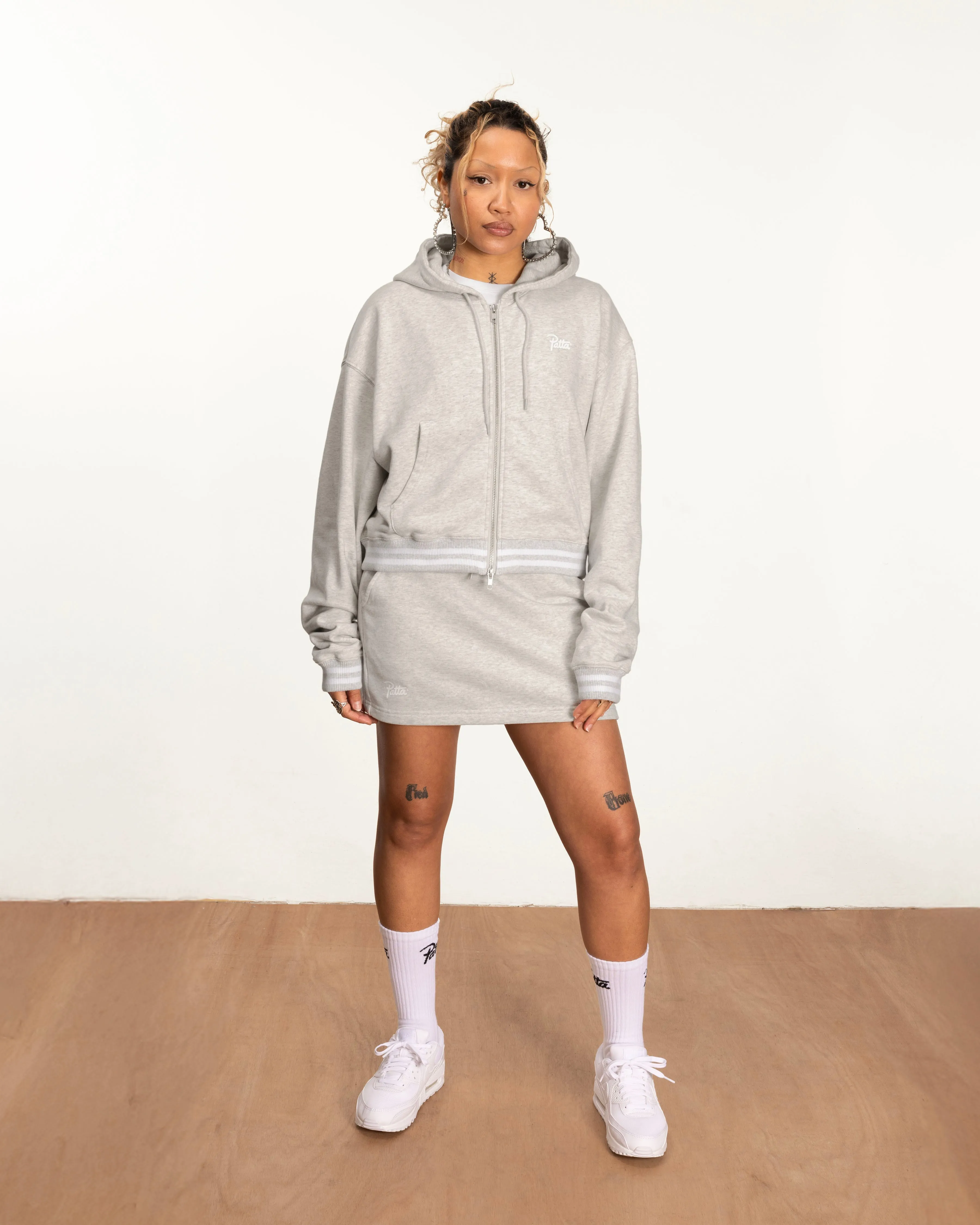 Patta Femme Lounge Zip-Up Hooded Sweater (Light Melange Grey) sold by Patta product image thumbnail 4