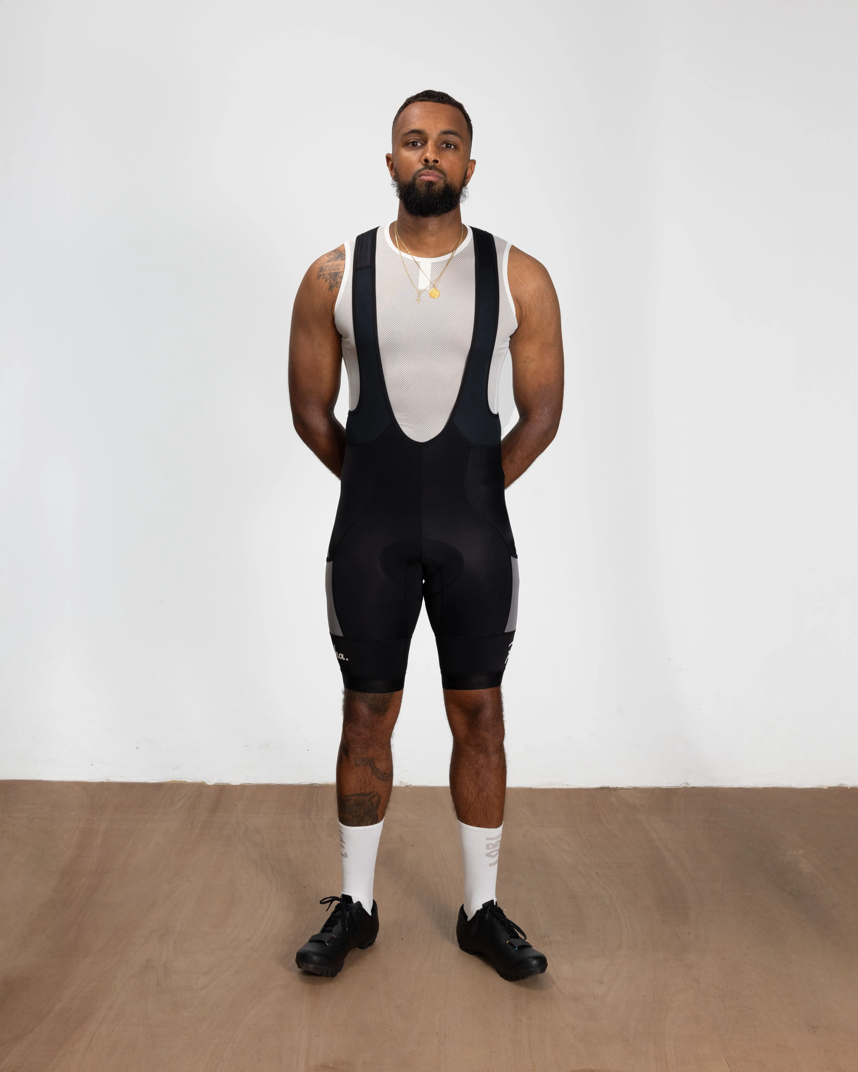 Patta x Rapha Men's Pro Team Cargo Bib Shorts (Black/Stone) sold by Patta product image thumbnail 5