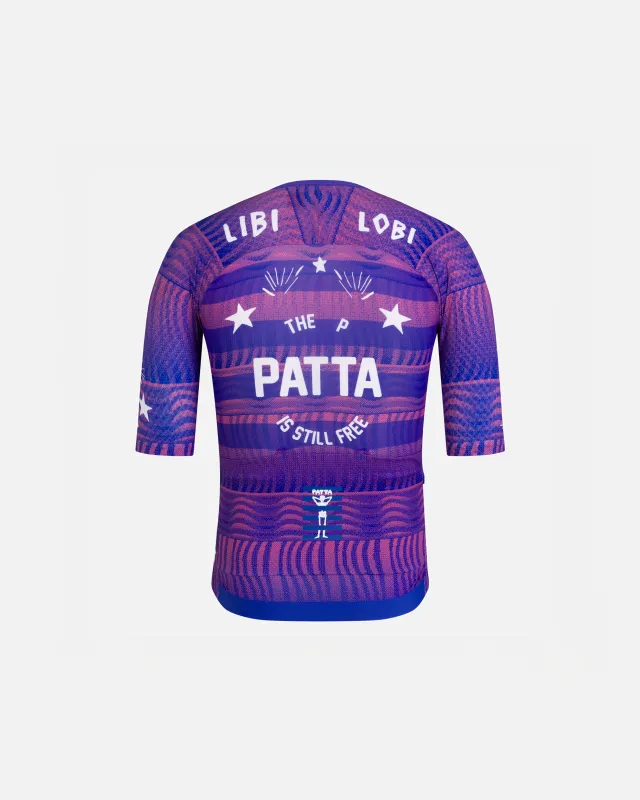 Patta x Rapha Men's Pro Team Aero Jersey (Flamingo Pink/Royal Blue