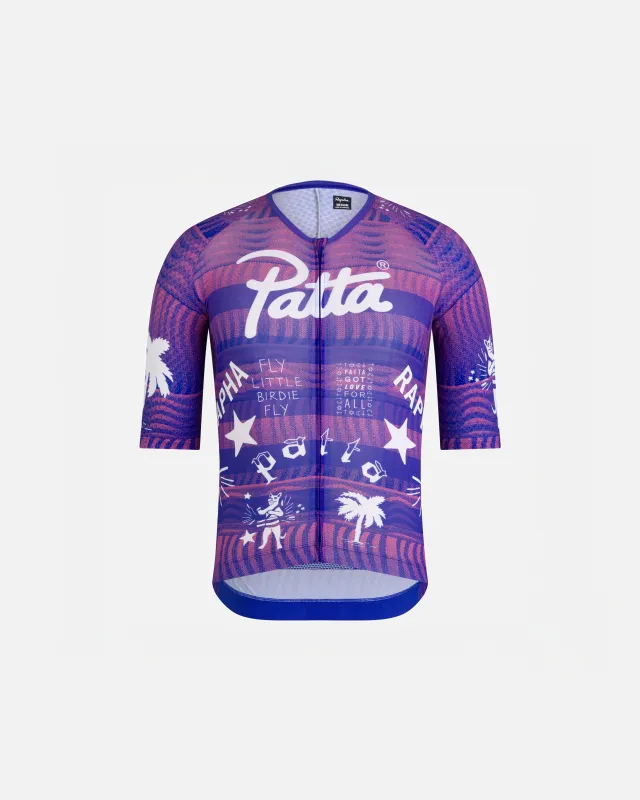 Patta x Rapha Men's Pro Team Aero Jersey (Flamingo Pink/Royal Blue) sold by Patta